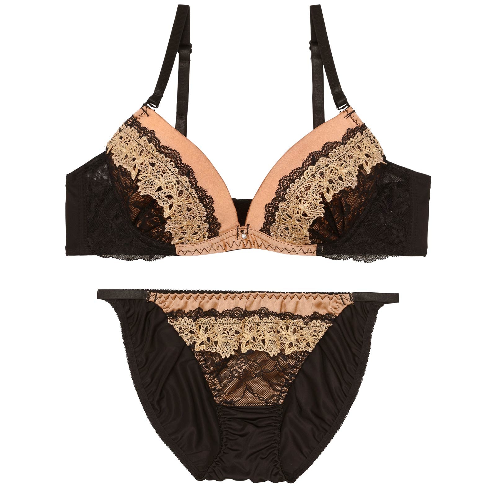 2/4新作!【EFサイズ】ミスティックケミカルレースブラジャー&フルバックショーツ