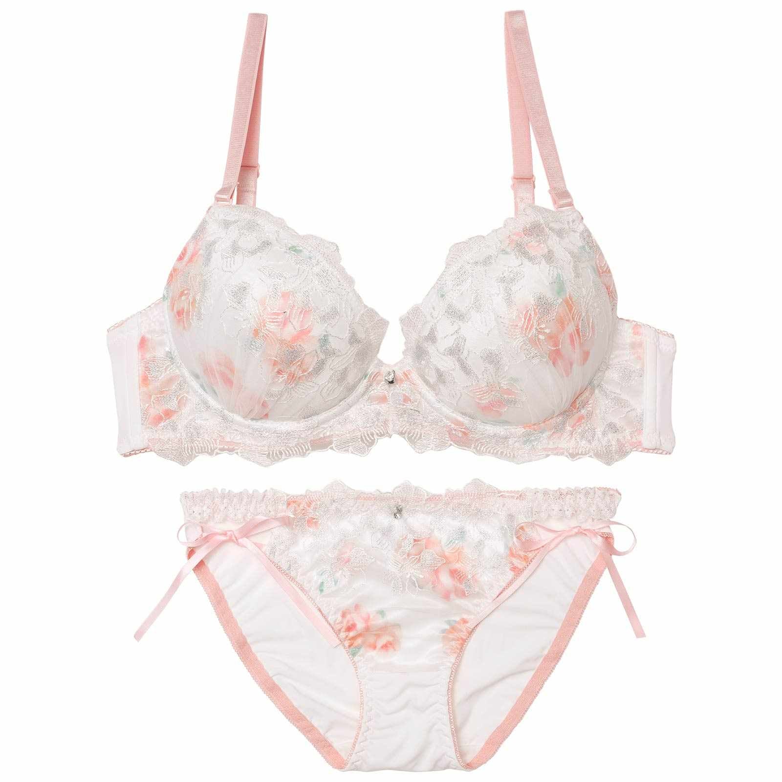 11/24新作!ピュアブロッサムベールブラジャー&フルバックショーツ