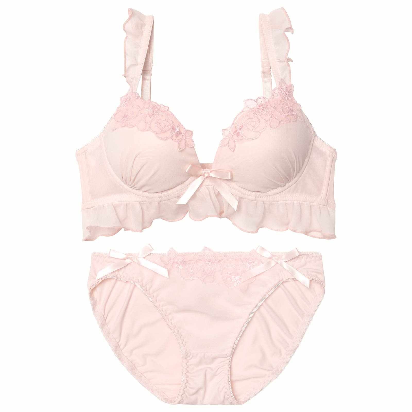 11/28新作!パステルブルーミングフリルブラジャー&フルバックショーツ