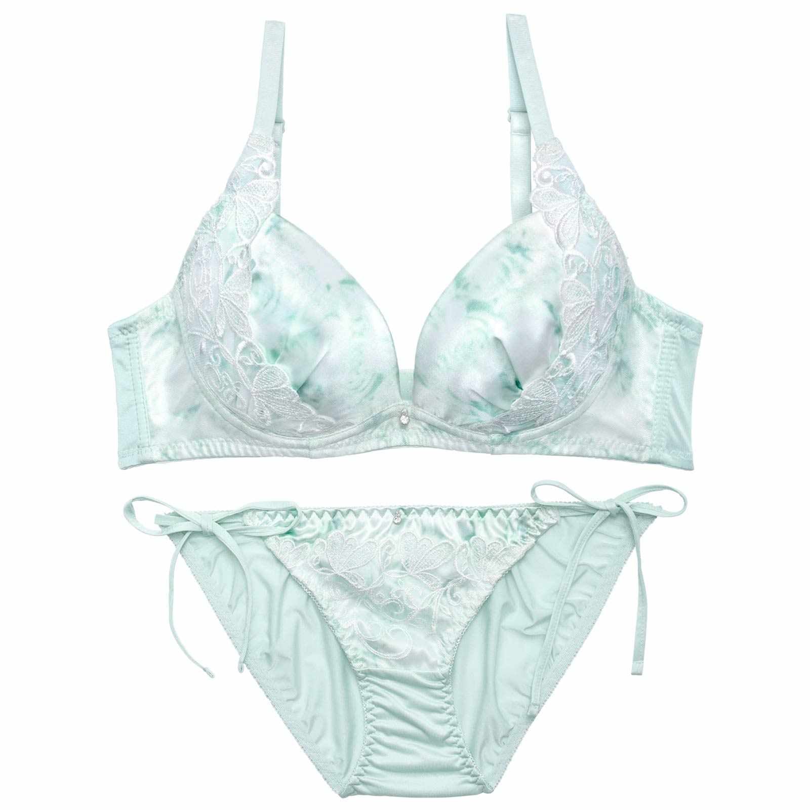 4/1新作!【かとゆり着用】エフェメラルバタフライロゼブラジャー&サイド紐フルバックショーツ