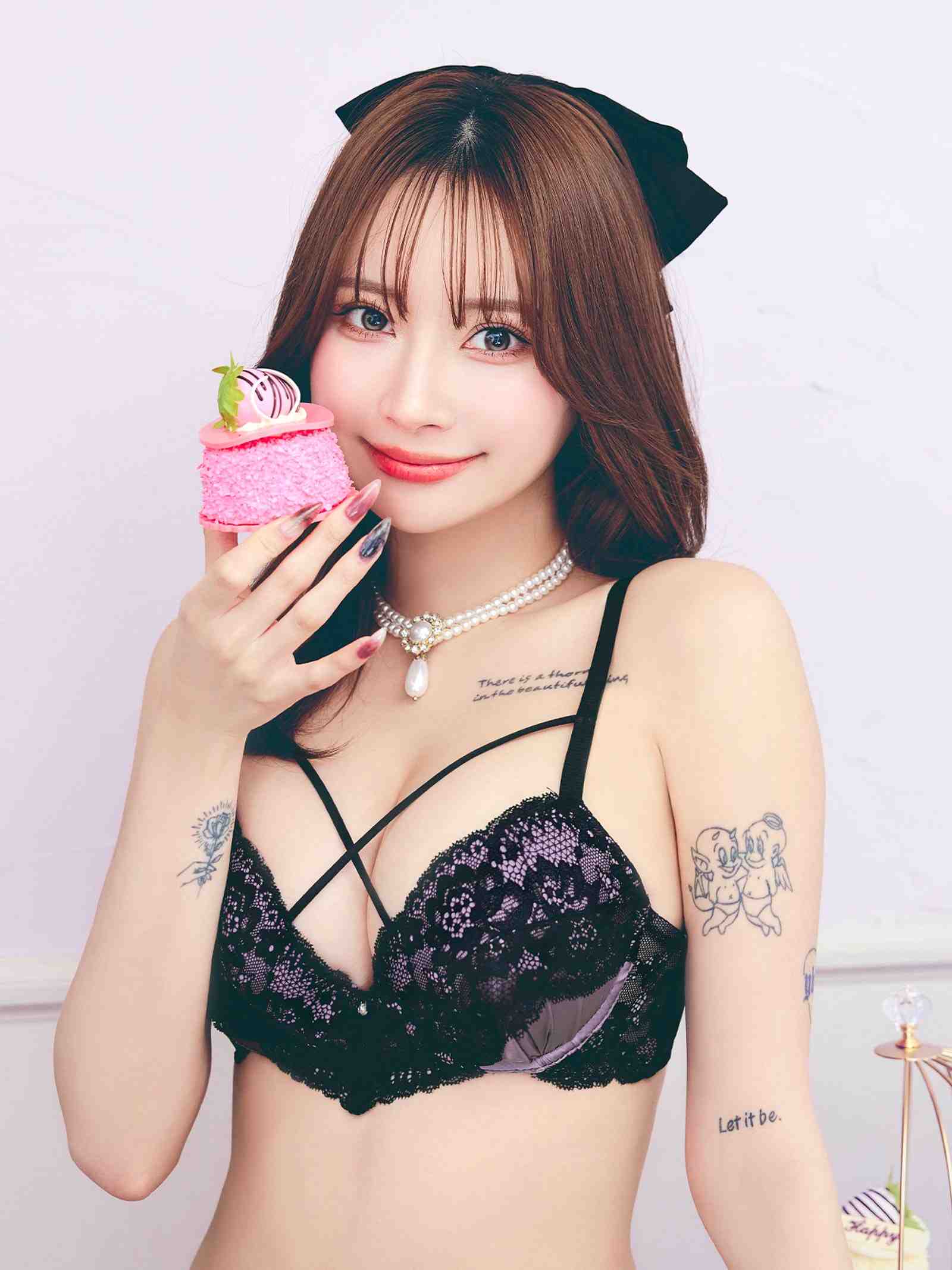 6/29新作!バイカラーレーシィサテンコードブラジャー&バック透けTバックショーツ