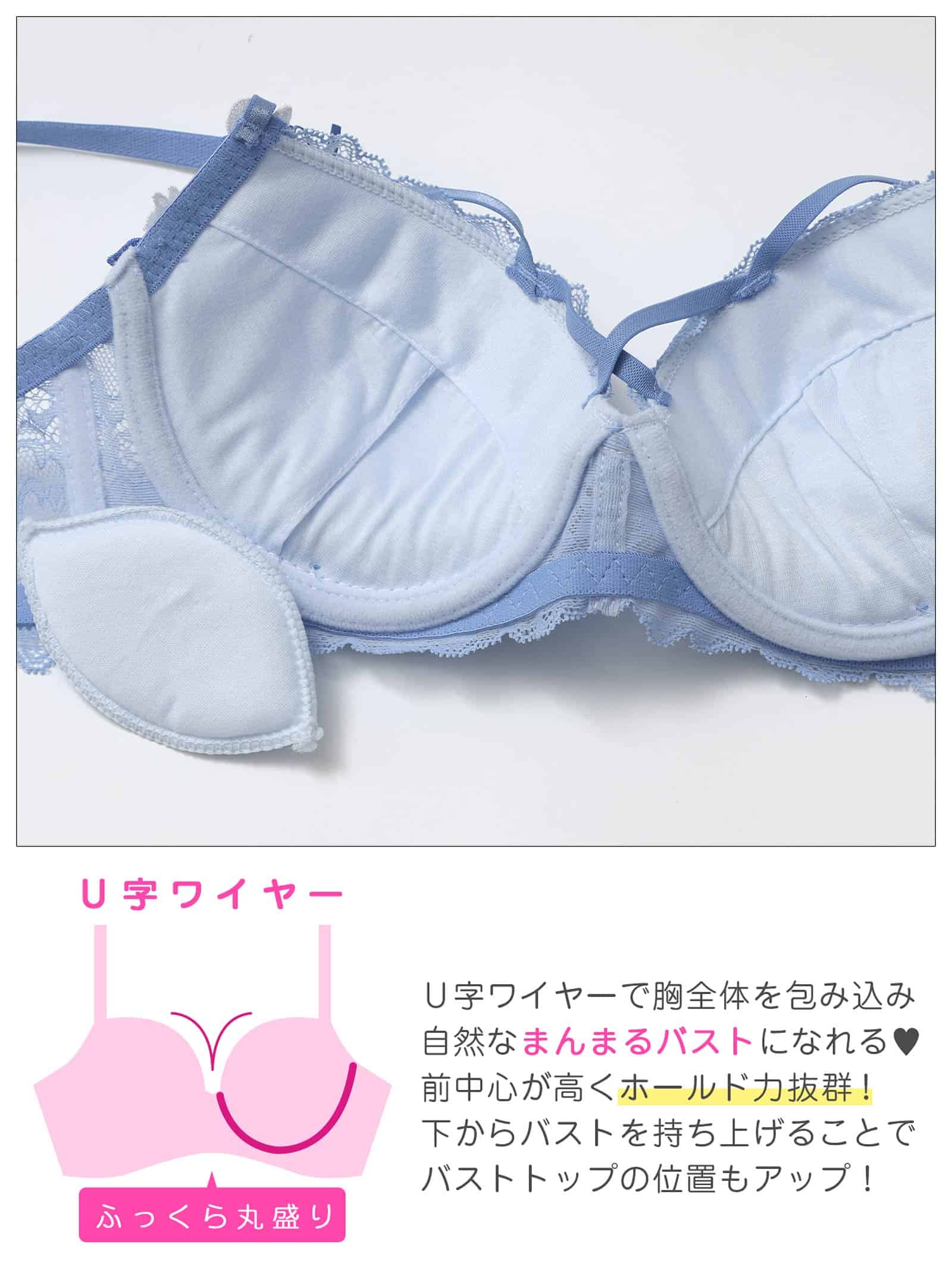 9/7新作!ブライトレースコードブラジャー&バック透けフルバックショーツ