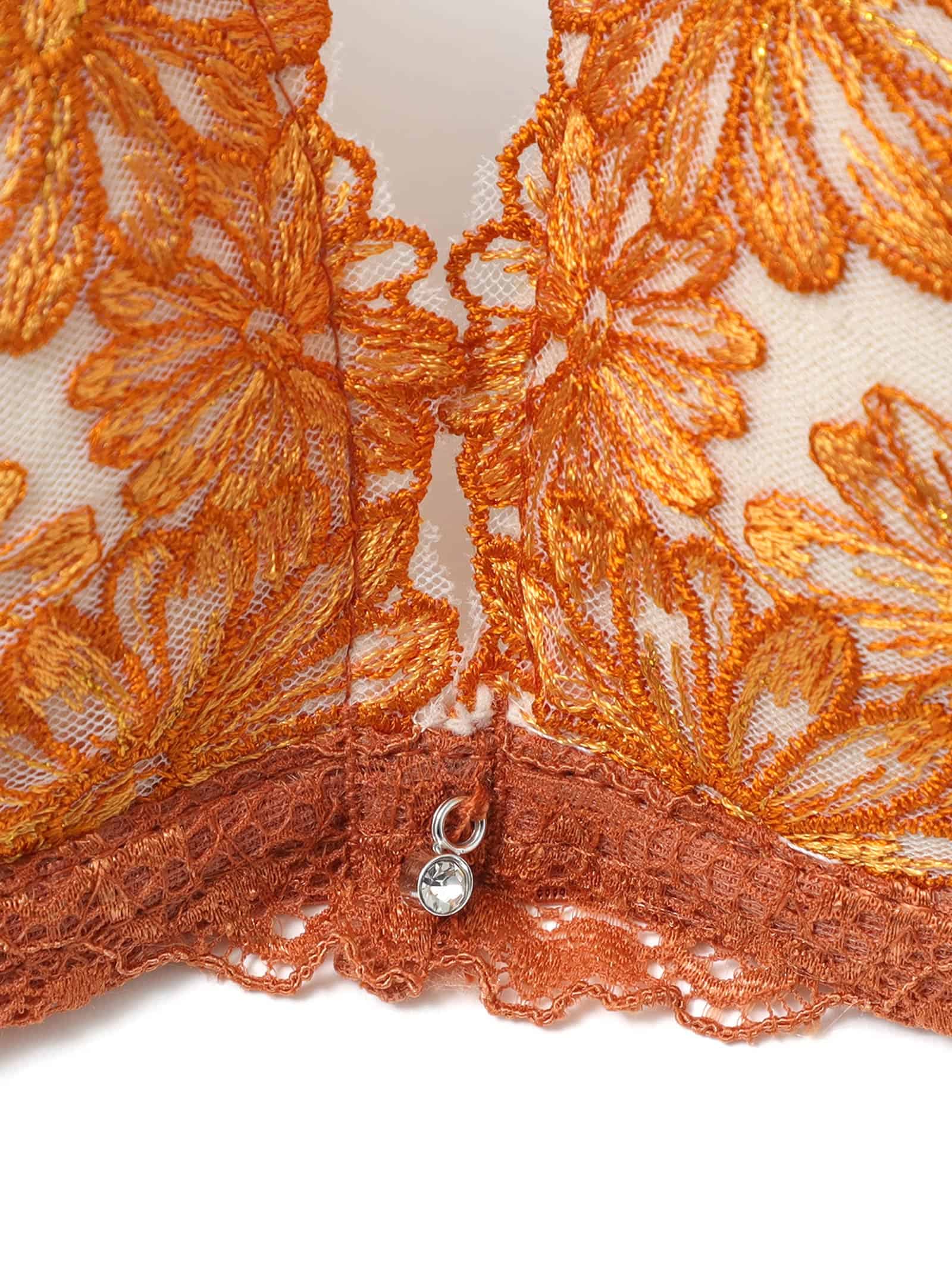 9/9新作!ブライトレースブルームブラジャー&バック透けフルバックショーツ