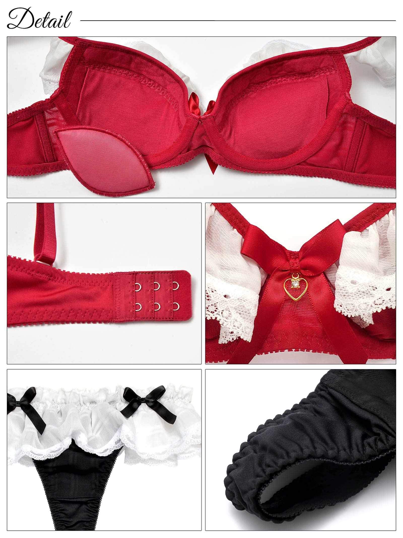 10/8新作!ラブリーフリルメイドブラジャー&Tバックショーツ