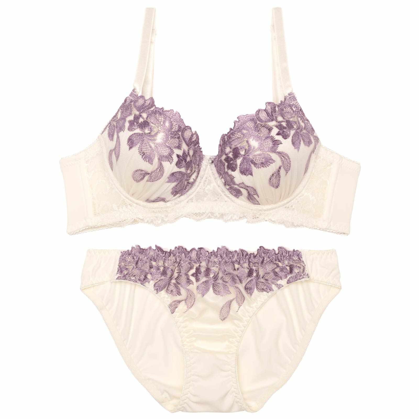 エレガントペタルブルーム育乳脇高ブラジャー&フルバックショーツ