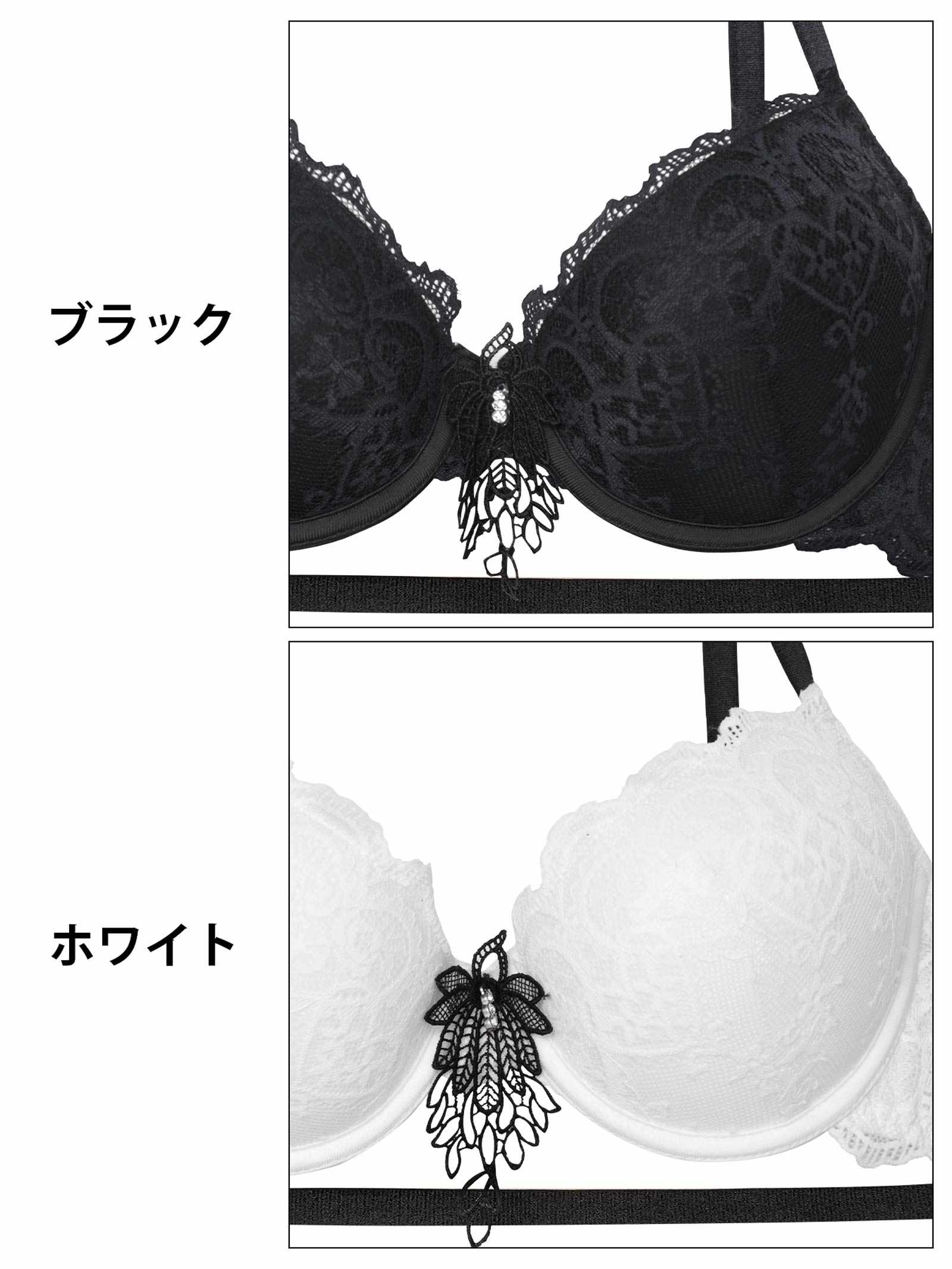 7/21新作!【EFサイズ】ヴィーナスシルエットレースブラジャー&バック透けフルバックショーツ