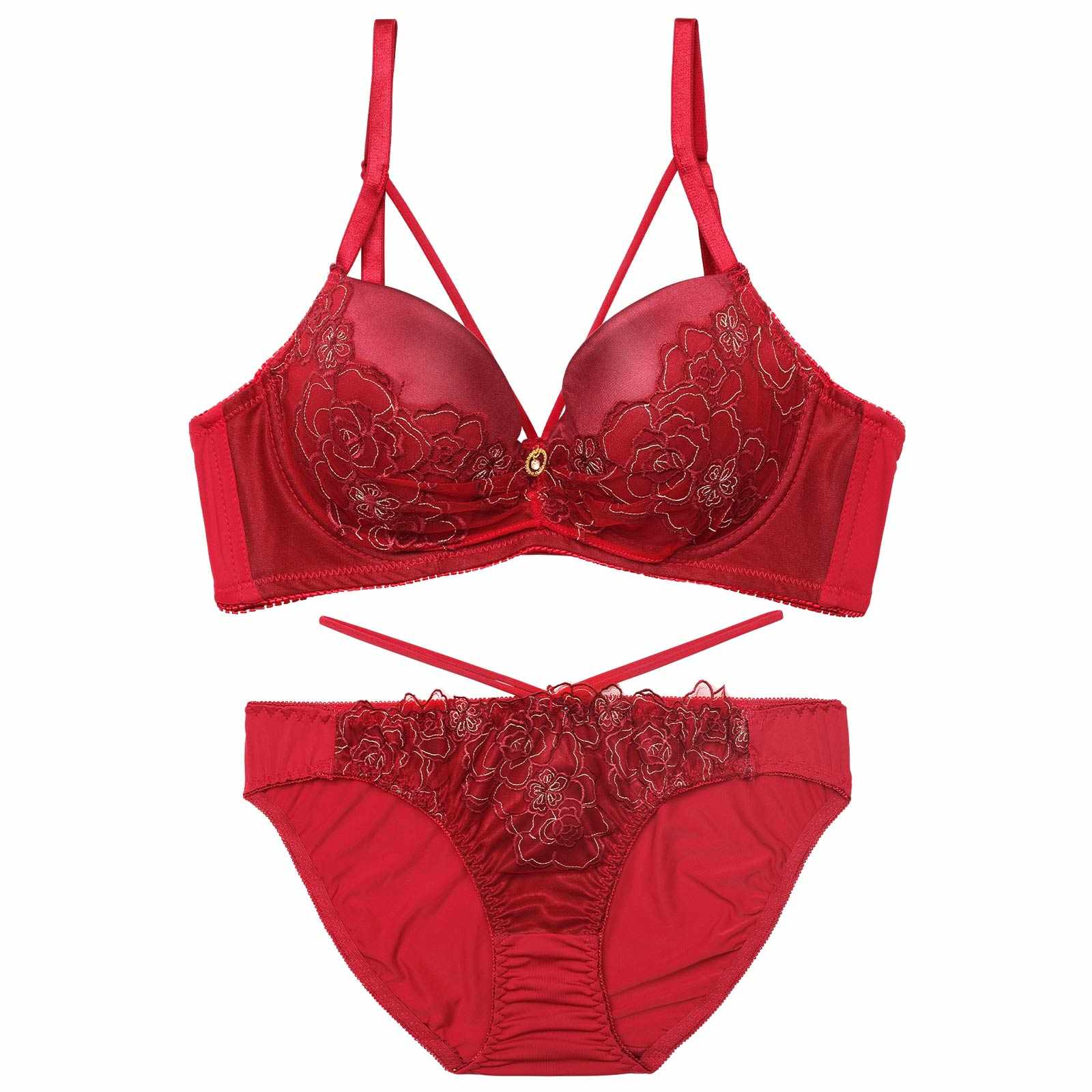 【三上悠亜着用】グラマラスコードフラワー育乳脇高ブラジャー&フルバックショーツ