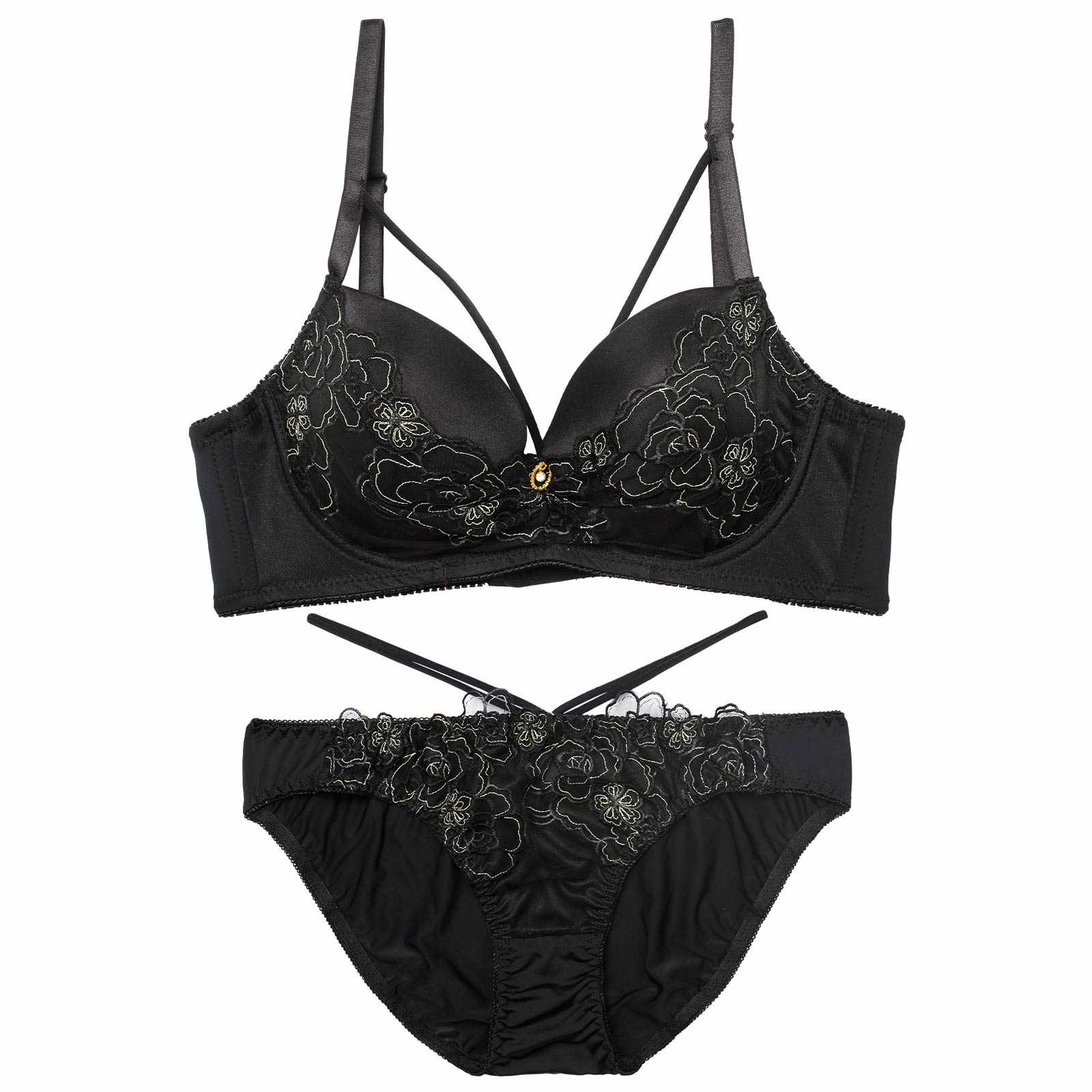 【三上悠亜着用】グラマラスコードフラワー育乳脇高ブラジャー&フルバックショーツ