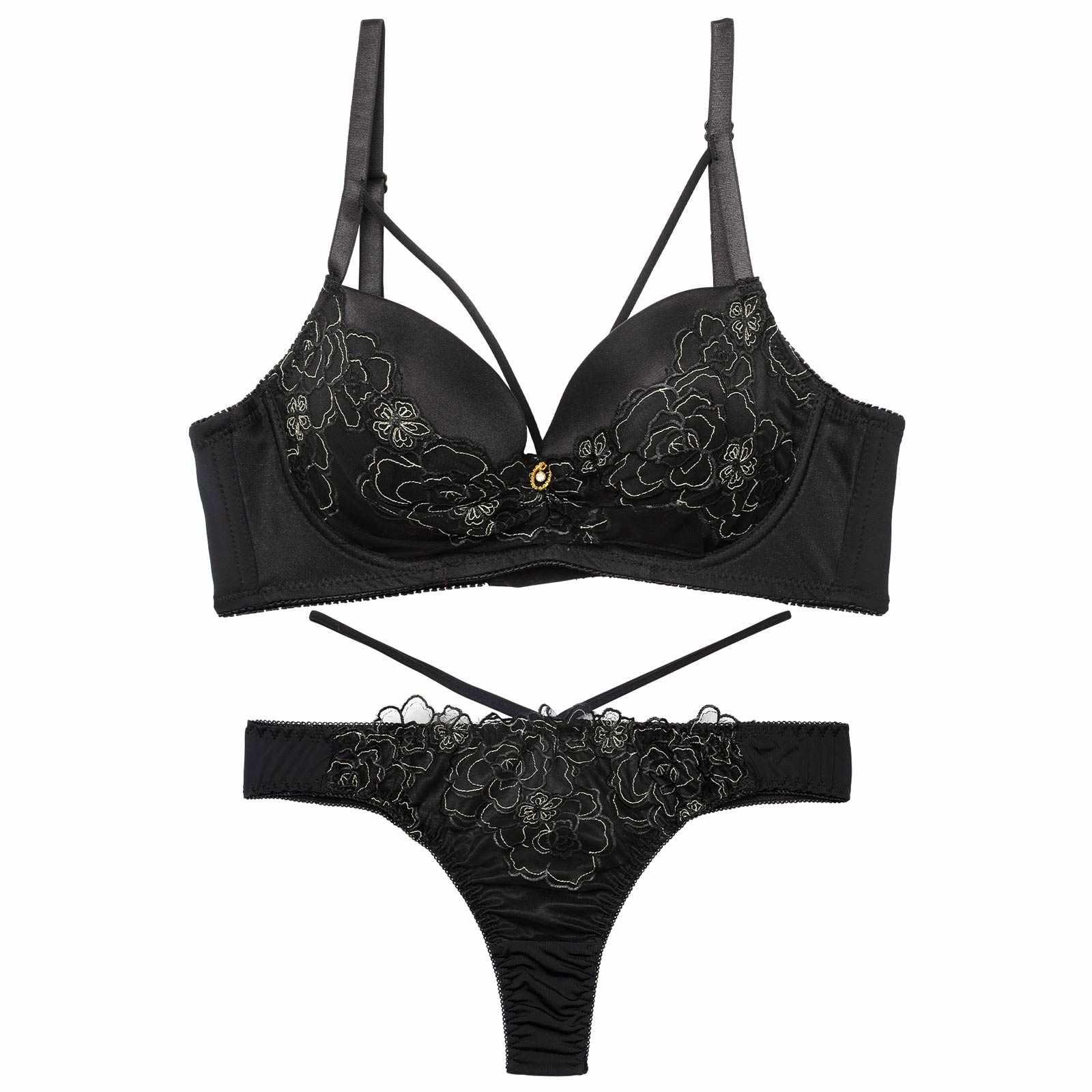 【三上悠亜着用】グラマラスコードフラワー育乳脇高ブラジャー&Tバックショーツ