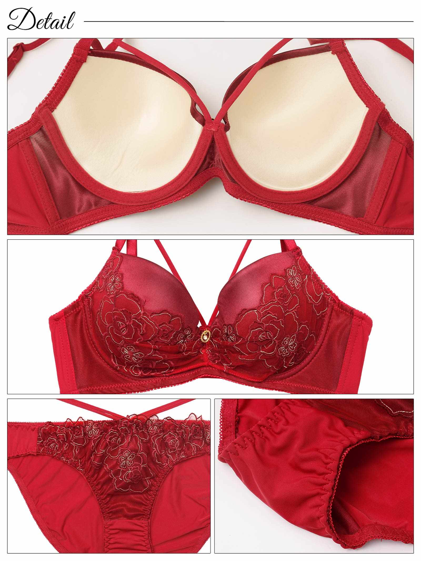 10/1新作!【三上悠亜着用】【EFサイズ】グラマラスコードフラワー育乳脇高ブラジャー&フルバックショーツ