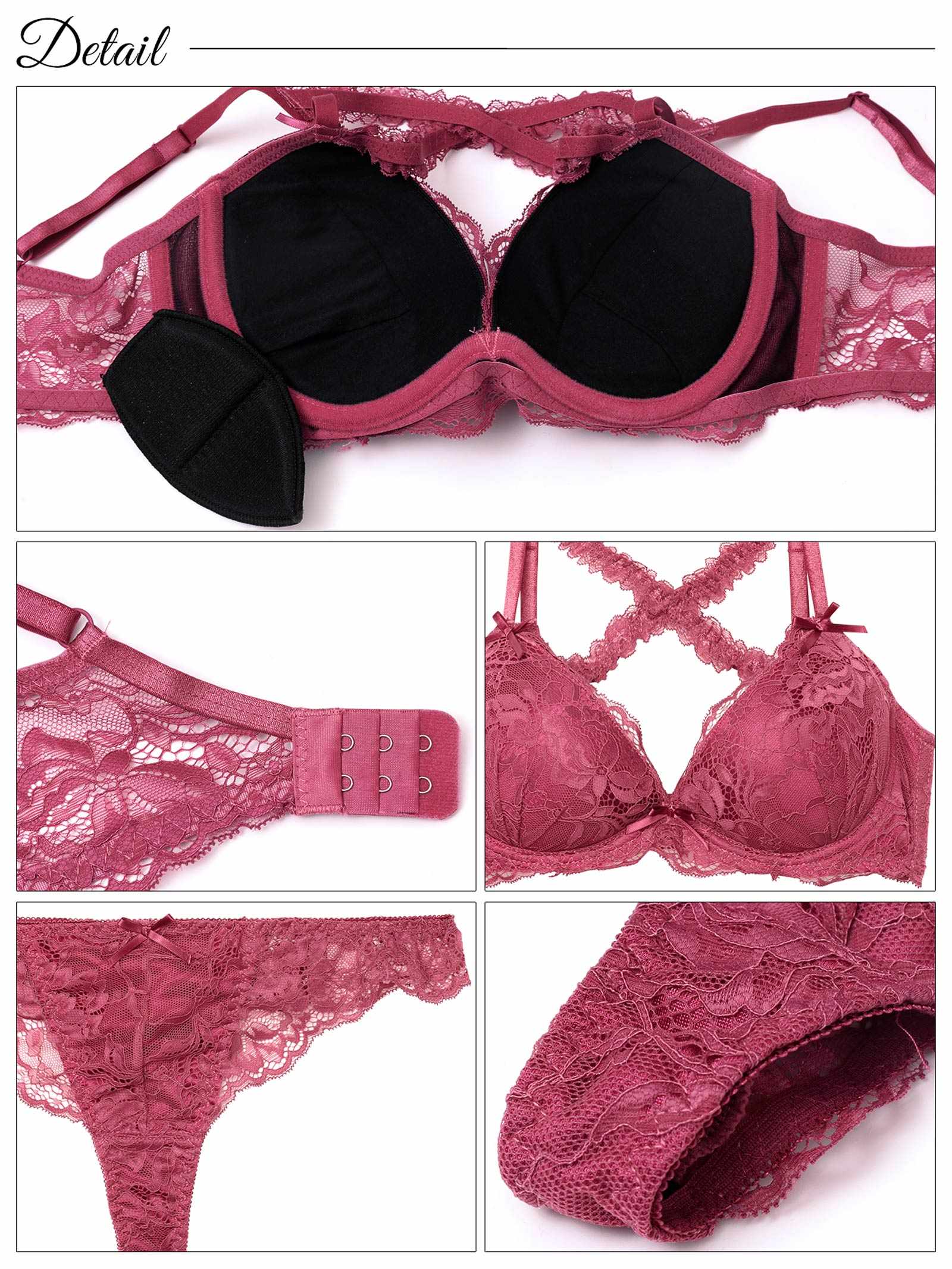 9/3新作!【三上悠亜着用】ロマンティックレーシィクロス育乳脇高ブラジャー&バック透けTバックショーツ