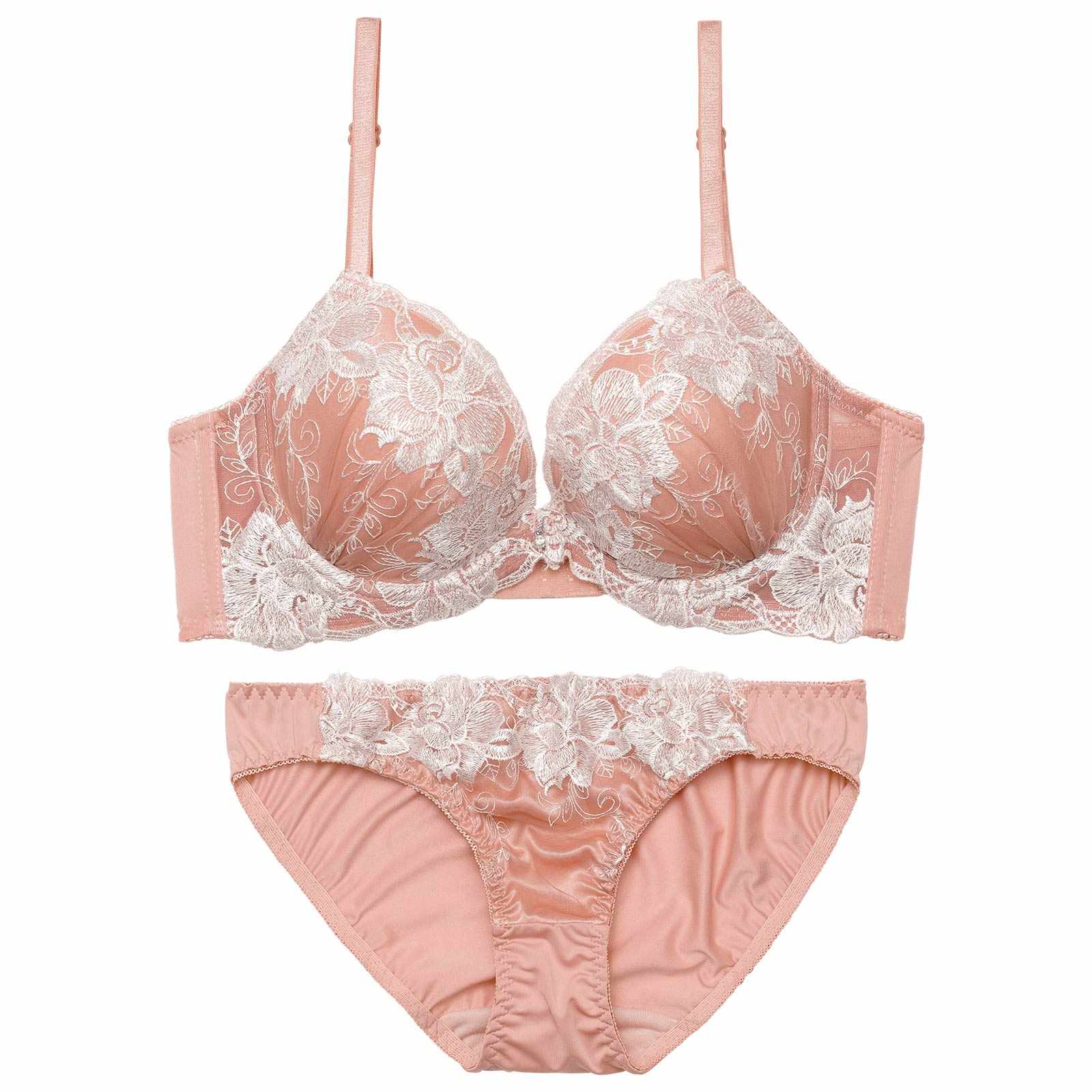 1/30新作!フローラルブルーム育乳脇高ブラジャー&フルバックショーツ