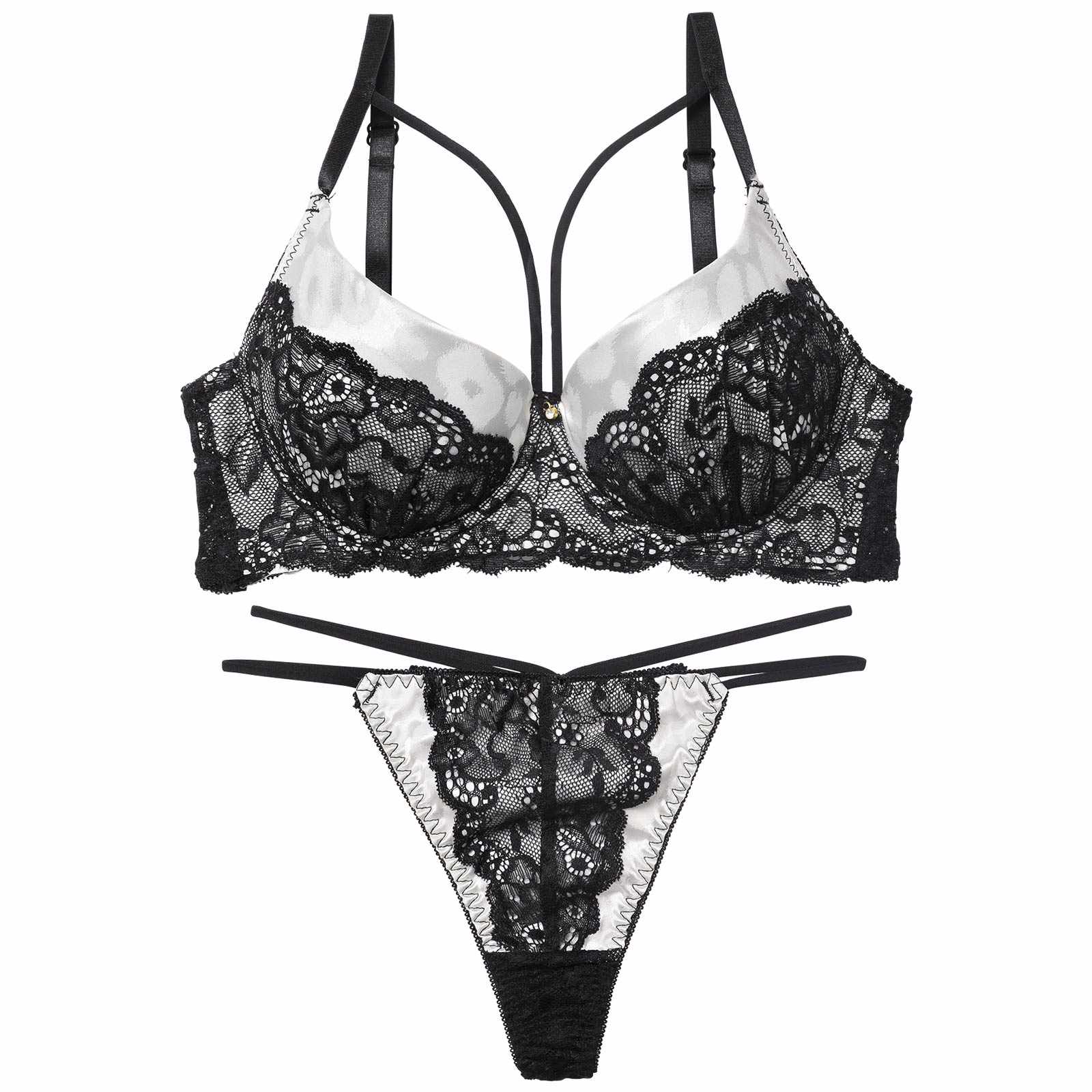 12/22新作!【EFサイズ】sexyサテンレオパードブラジャー＆バック透けTバックショーツ