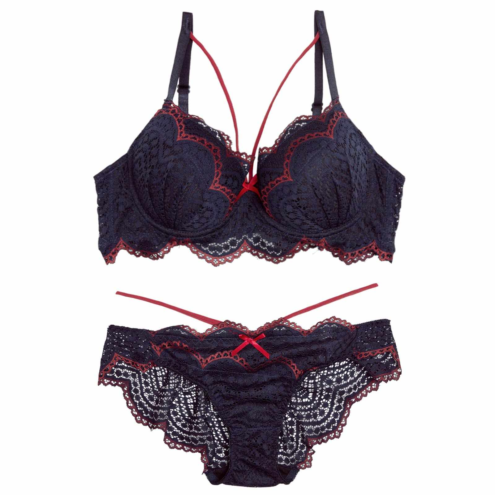 12/10新作!ノクターンレースコード育乳脇高ブラジャー&バック透けフルバックショーツ