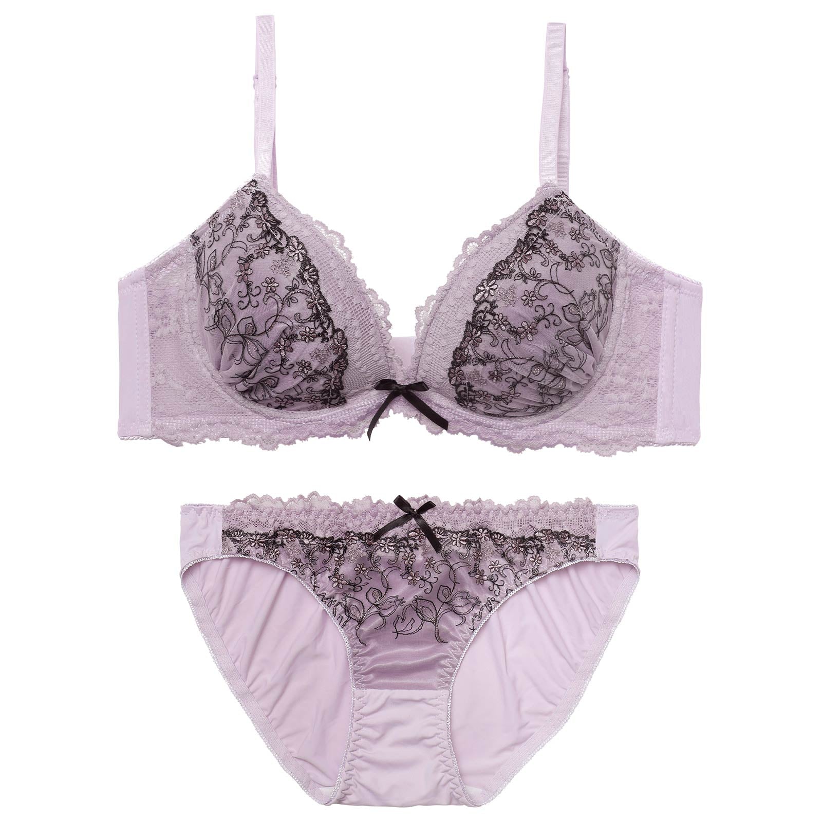 4/15新作!ノワールレーシィフルール育乳脇高ブラジャー&フルバックショーツ