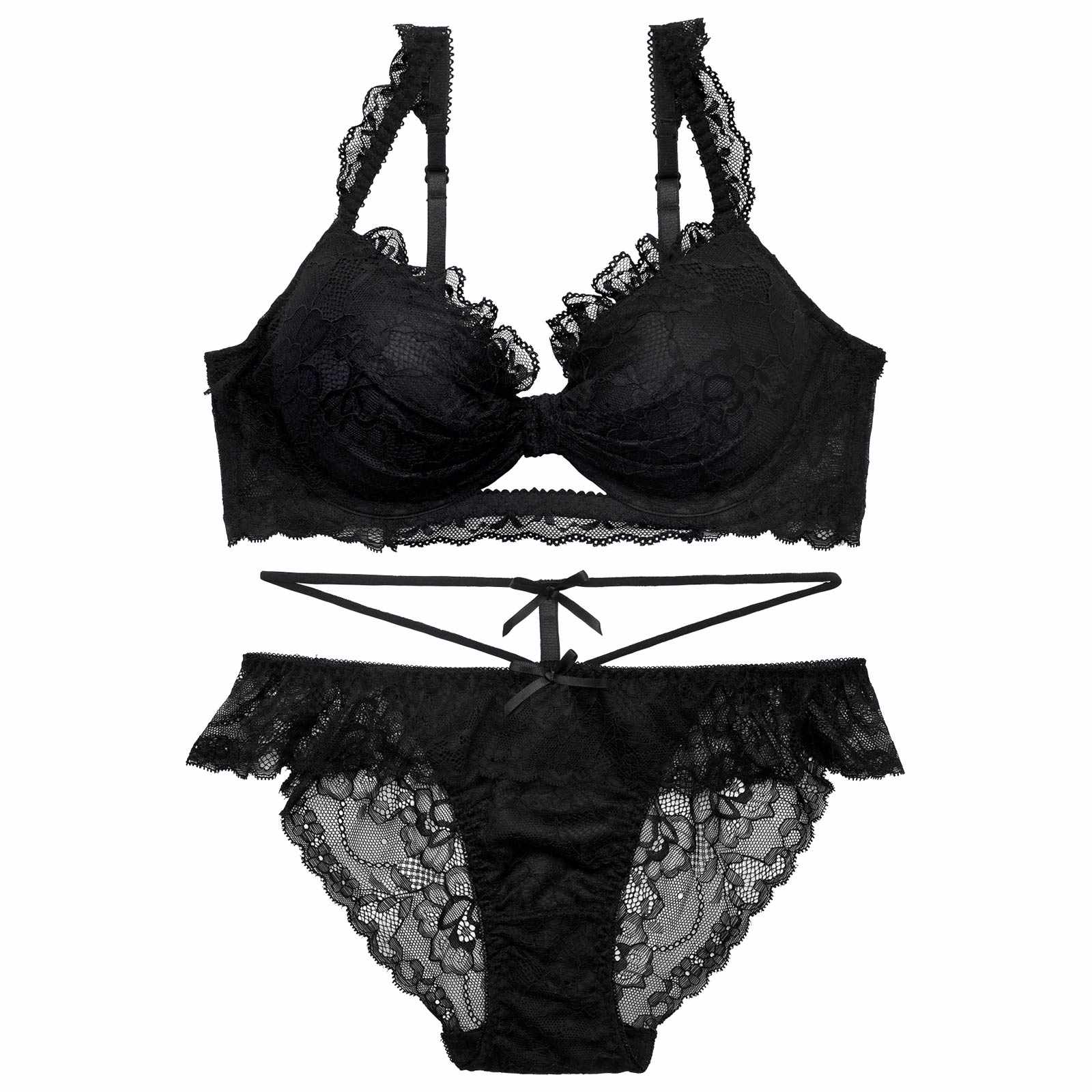 4/22新作!【かとゆり着用】ドーリーリボンコードブラジャー&バック透けフルバックショーツ