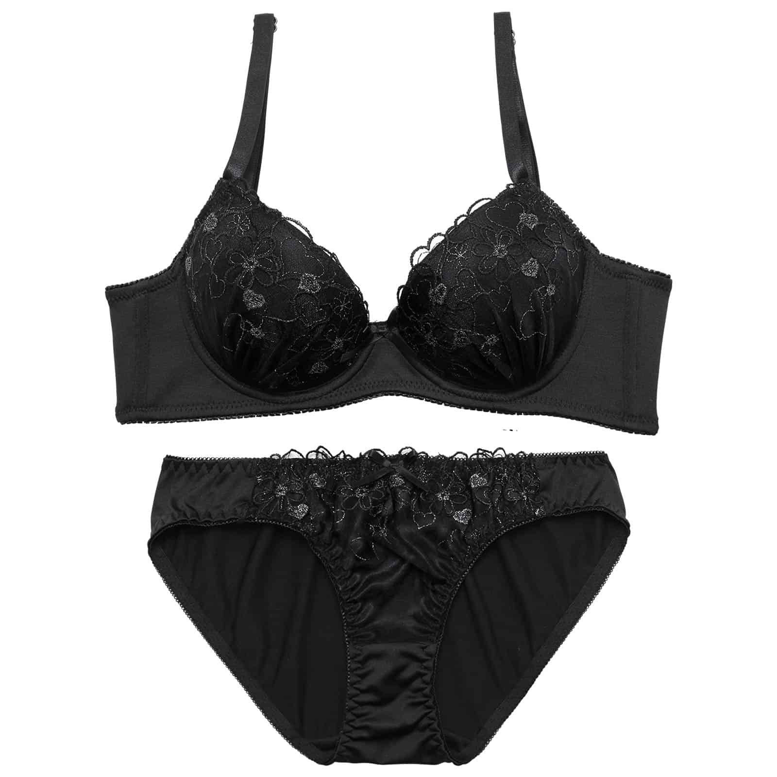 10/26新作!グレイスハートフラワリー育乳脇高ブラジャー＆フルバックショーツ