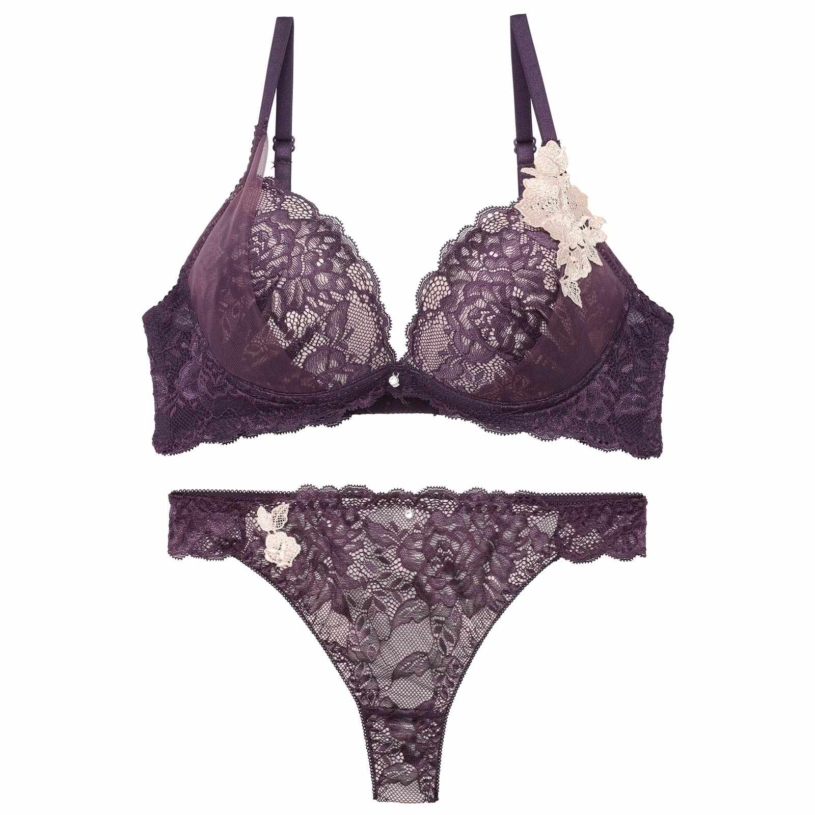 12/27再販!【三上悠亜着用】クラシックレーシィローズブラジャー&バック透けTバックショーツ