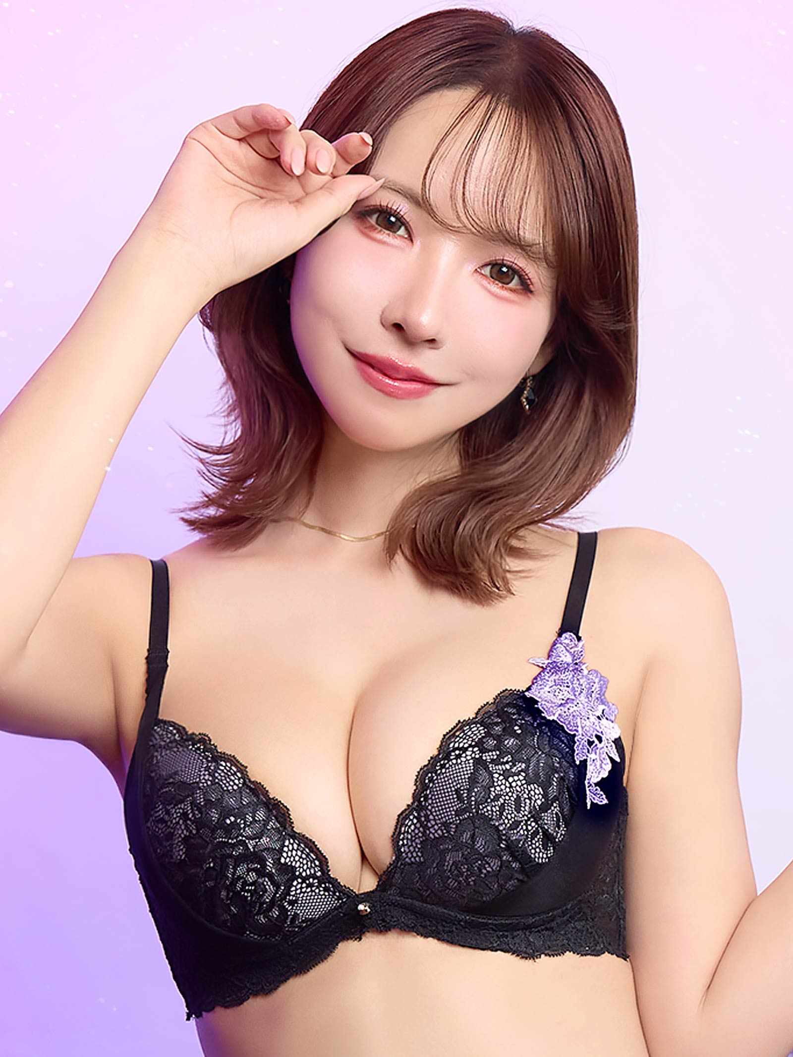 12/10新作!【三上悠亜着用】【EFサイズ】クラシックレーシィローズブラジャー&バック透けフルバックショーツ