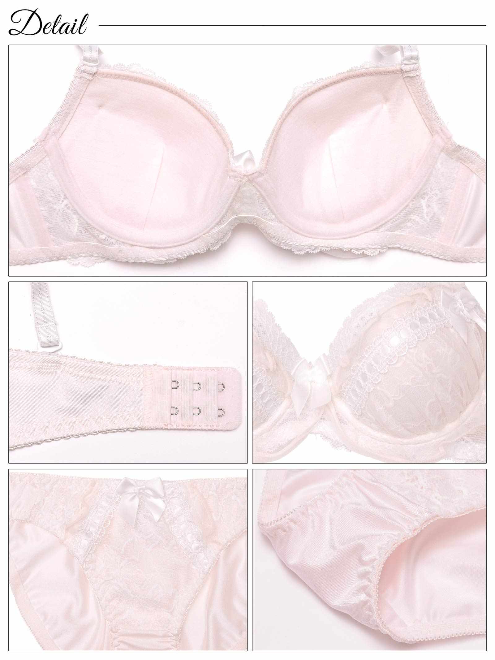 9/15新作!ピュアリーリボンレースブラジャー&フルバックショーツ