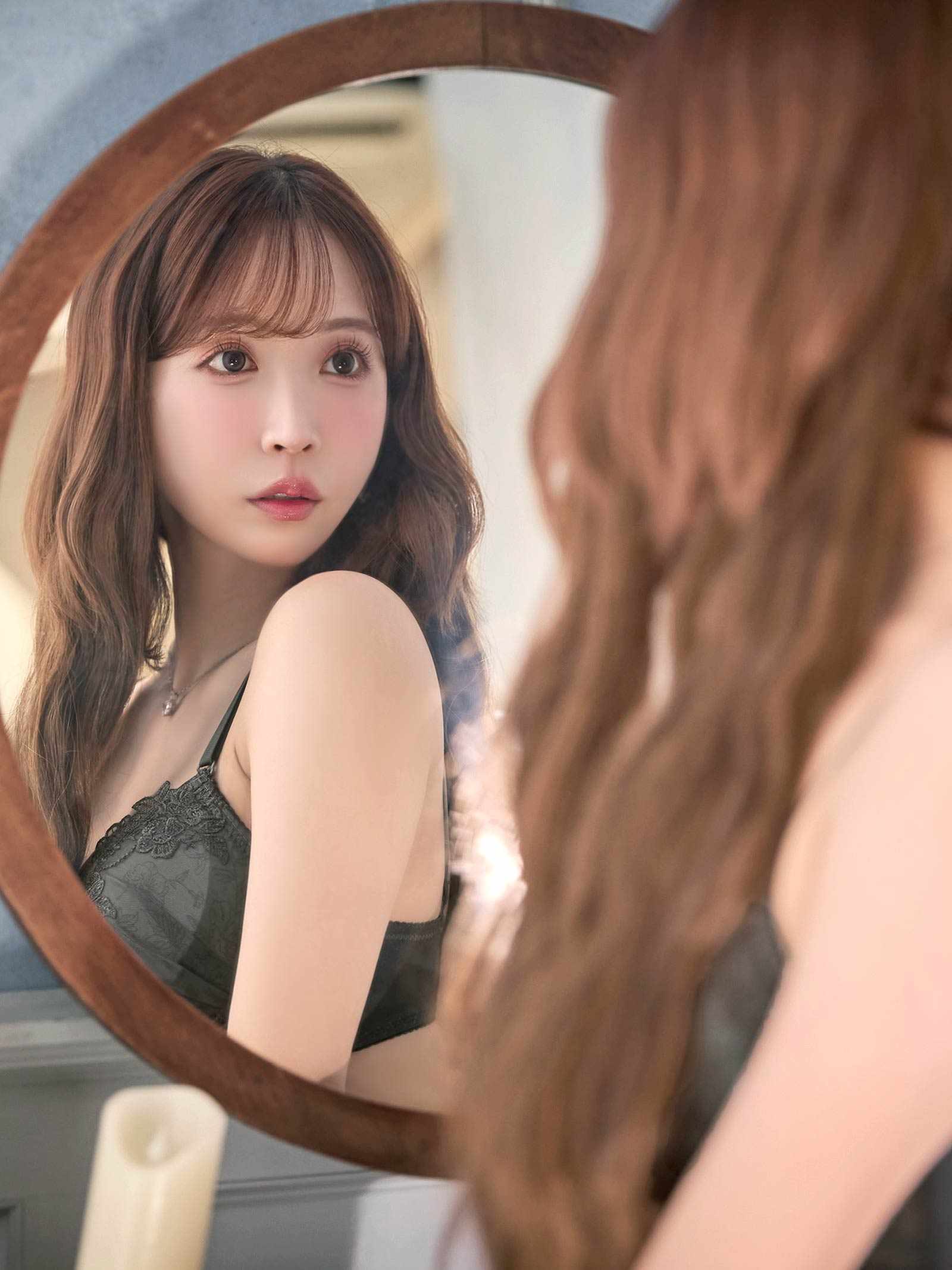 2/13新作!【三上悠亜着用】ブロッサムダークレースブラジャー&フルバックショーツ