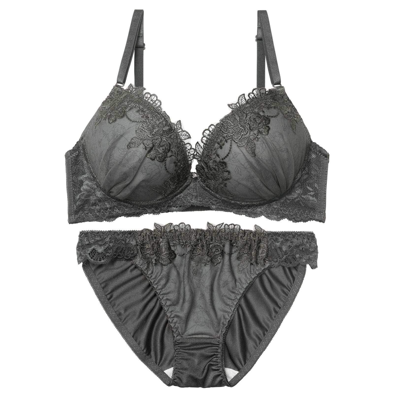 2/13新作!【三上悠亜着用】ブロッサムダークレースブラジャー&フルバックショーツ