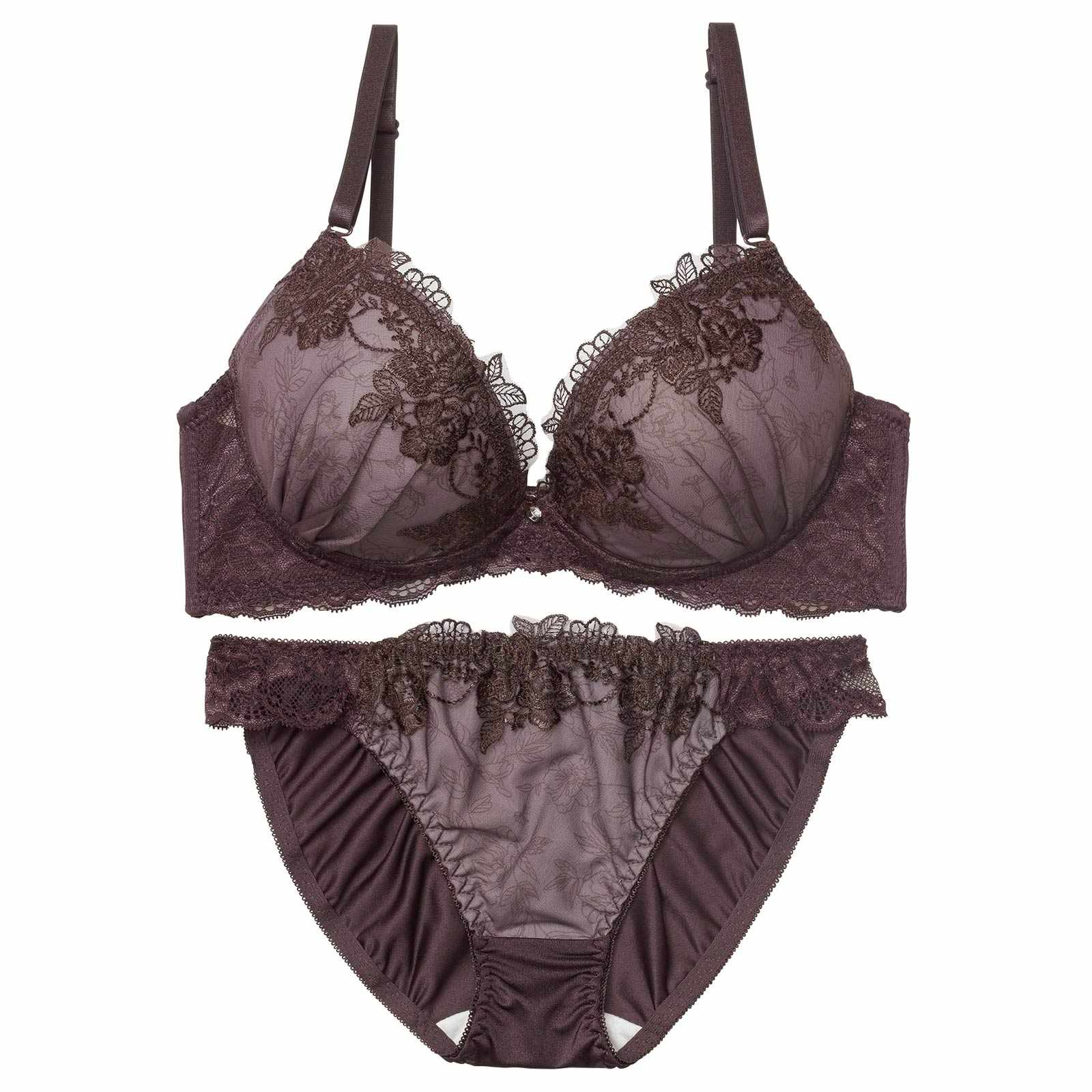 2/13新作!【三上悠亜着用】ブロッサムダークレースブラジャー&フルバックショーツ