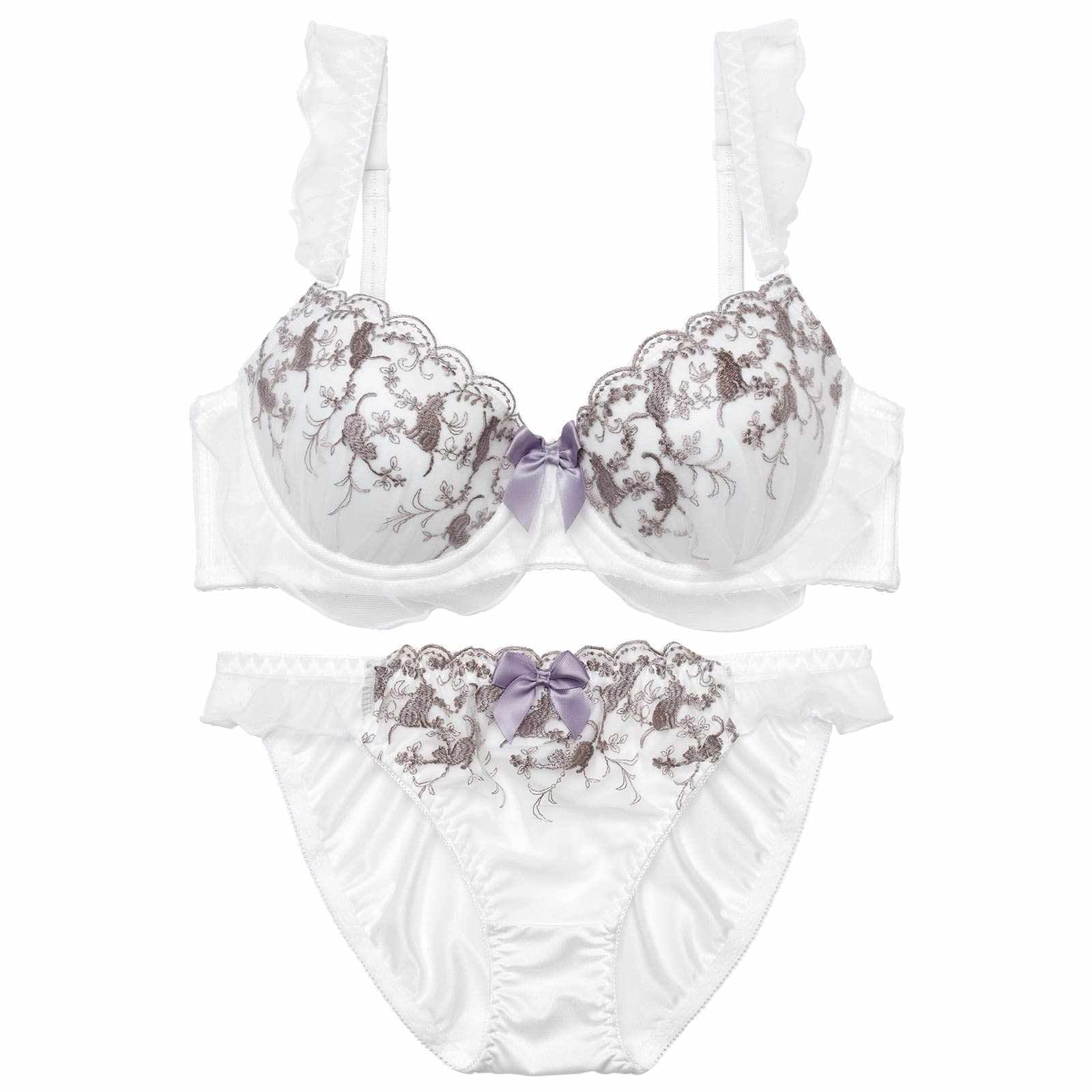 スウィートキャットフリルブラジャー&フルバックショーツ