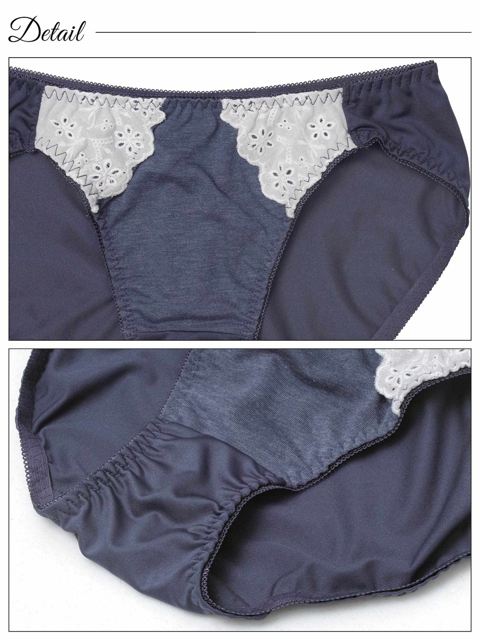 9/26新作!【ノンワイヤー】ナチュラルボタンレースブラジャー&フルバックショーツ