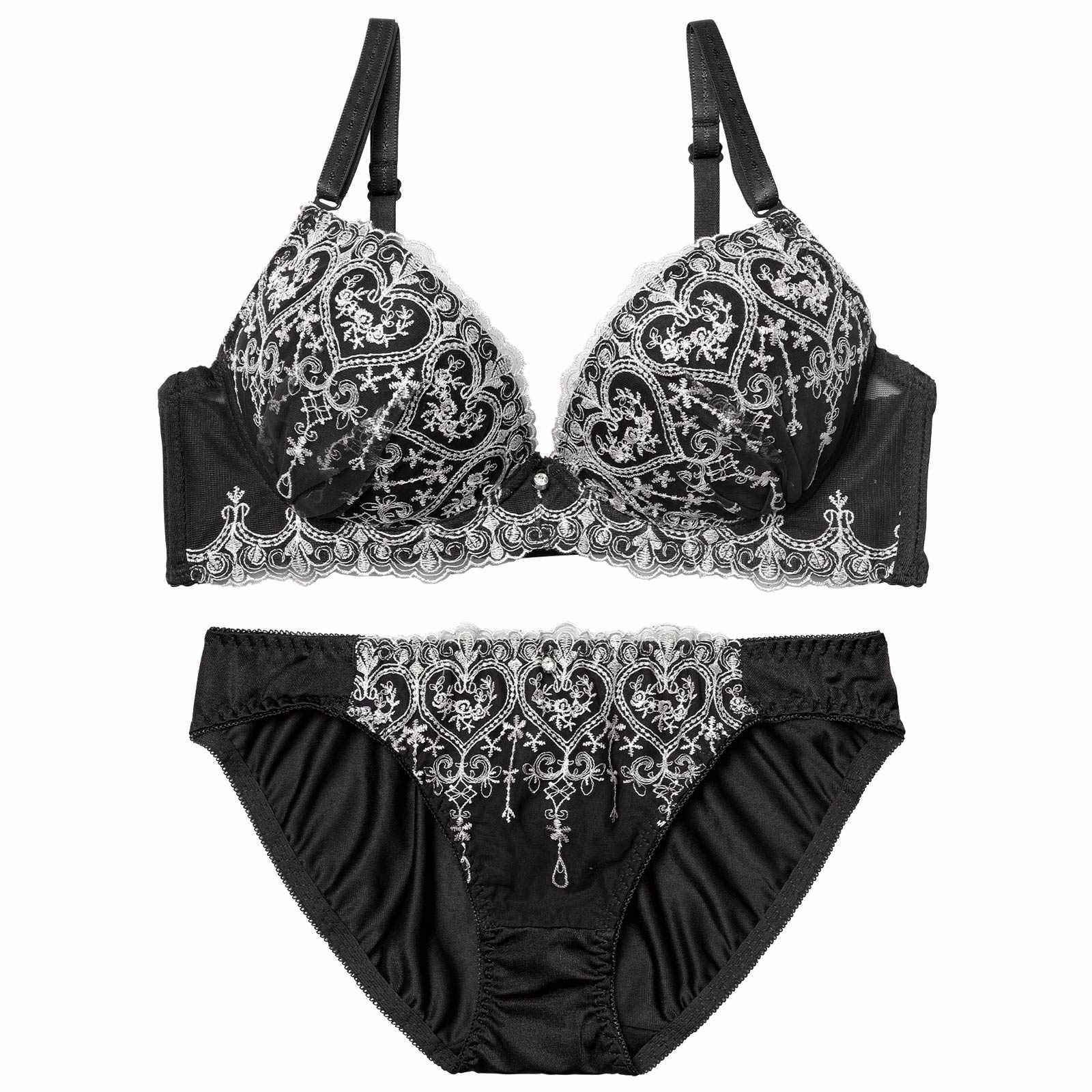 1/26新作!ロイヤルハートチュールレースブラジャー&フルバックショーツ