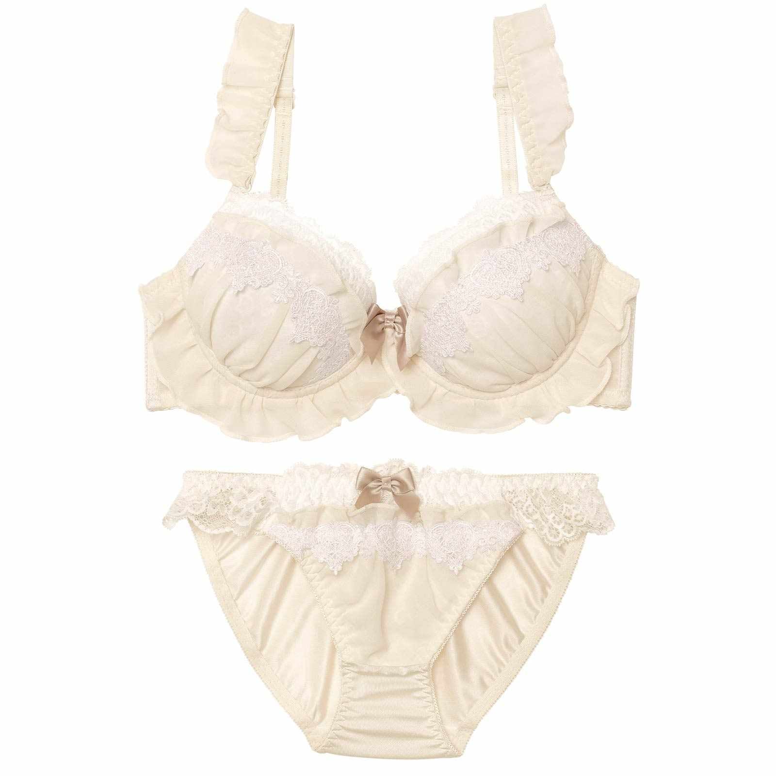 3/11新作!スウィートシフォンホイップブラジャー＆フルバックショーツ