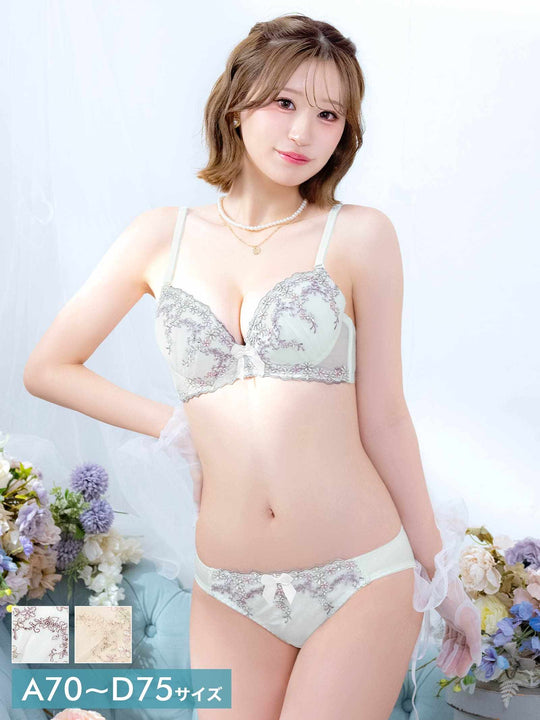 5/11新作!パステルフルーレットブラジャー&フルバックショーツ