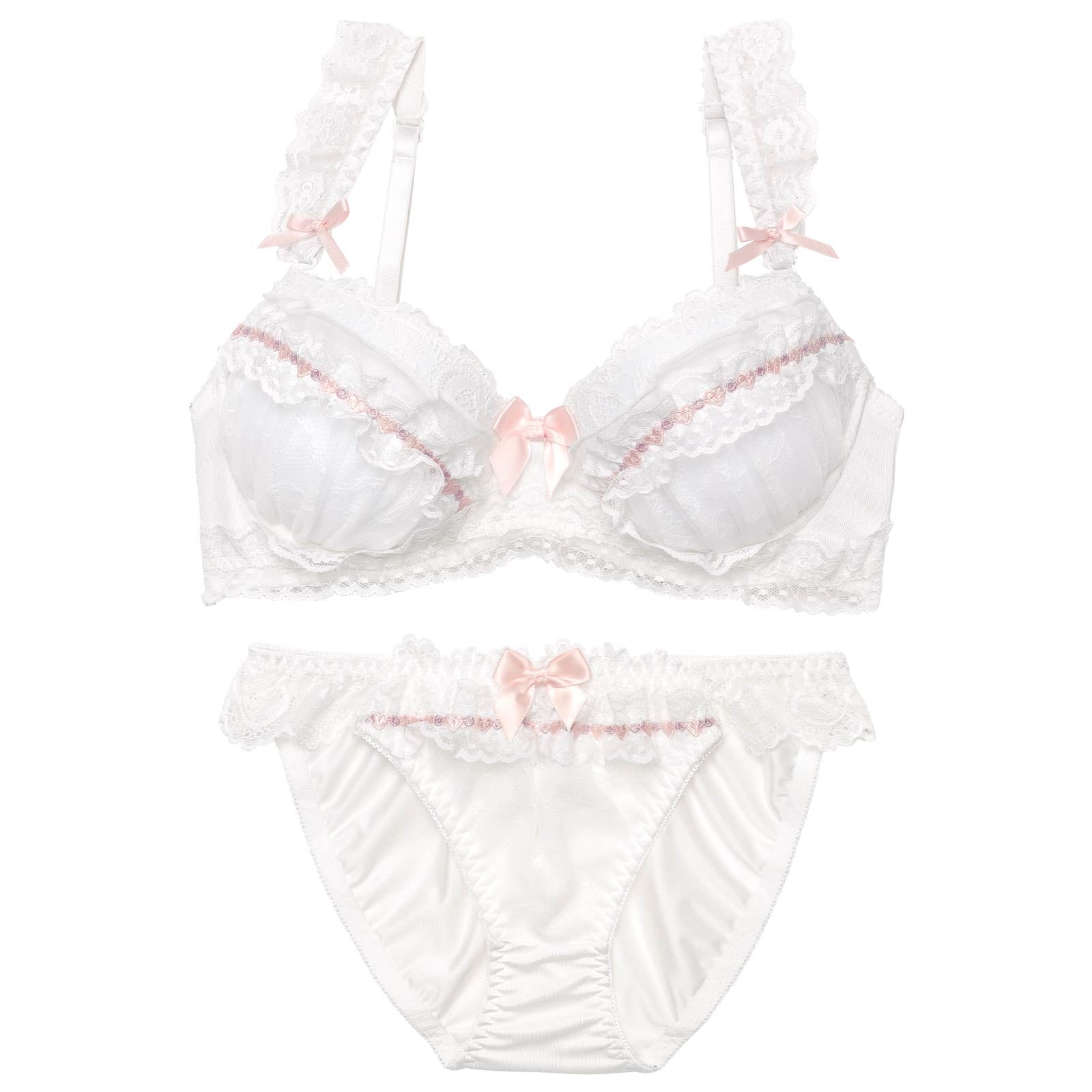 4/3新作!ミルキーエンジェルレーシィブラジャー&フルバックショーツ