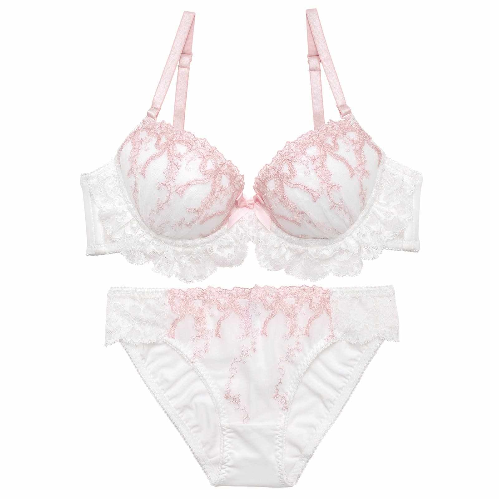 4/27新作!フェアリーリボンフリルブラジャー&フルバックショーツ