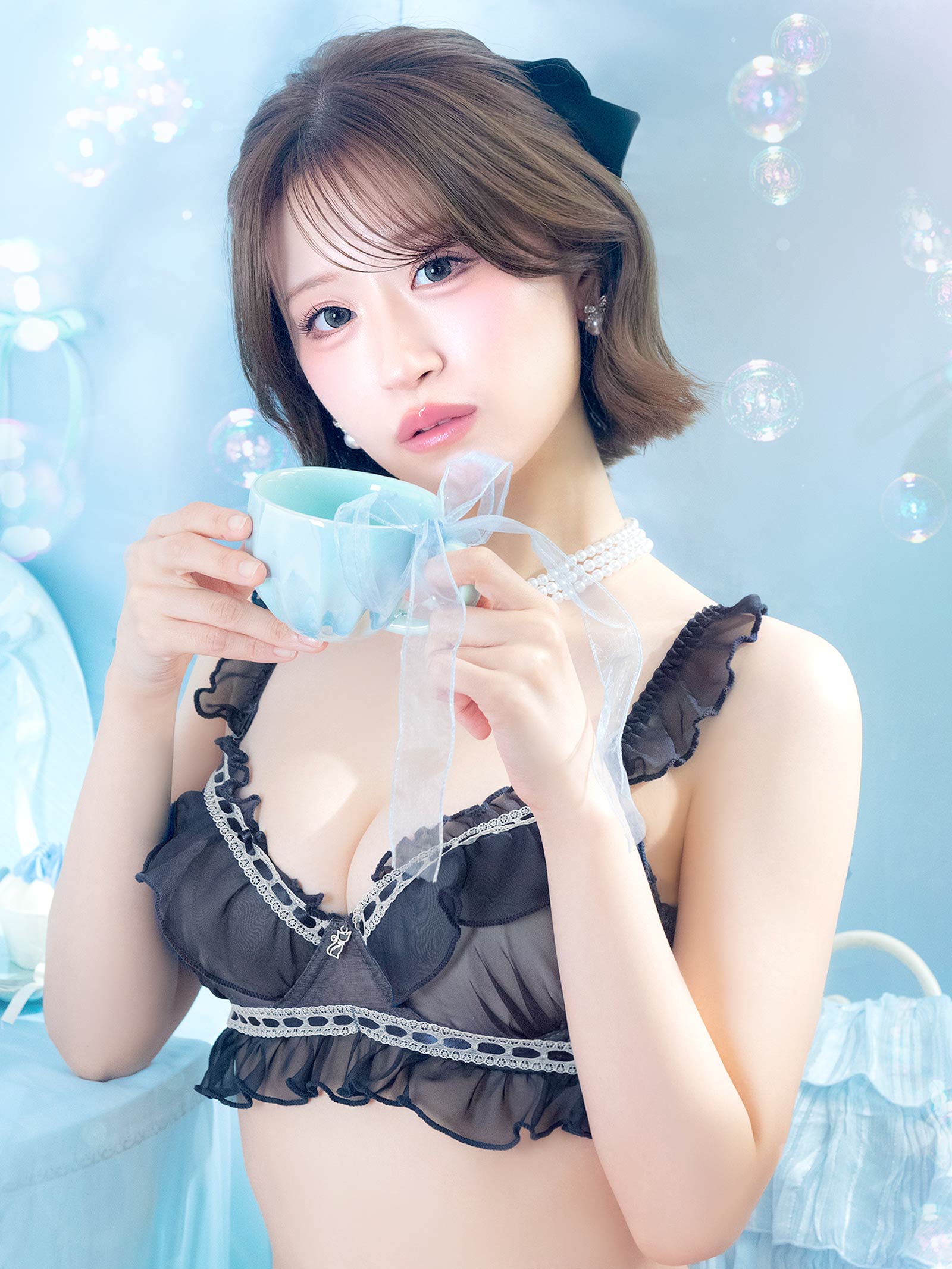 5/27新作!ガーリーシアーフリルブラジャー&フルバックショーツ