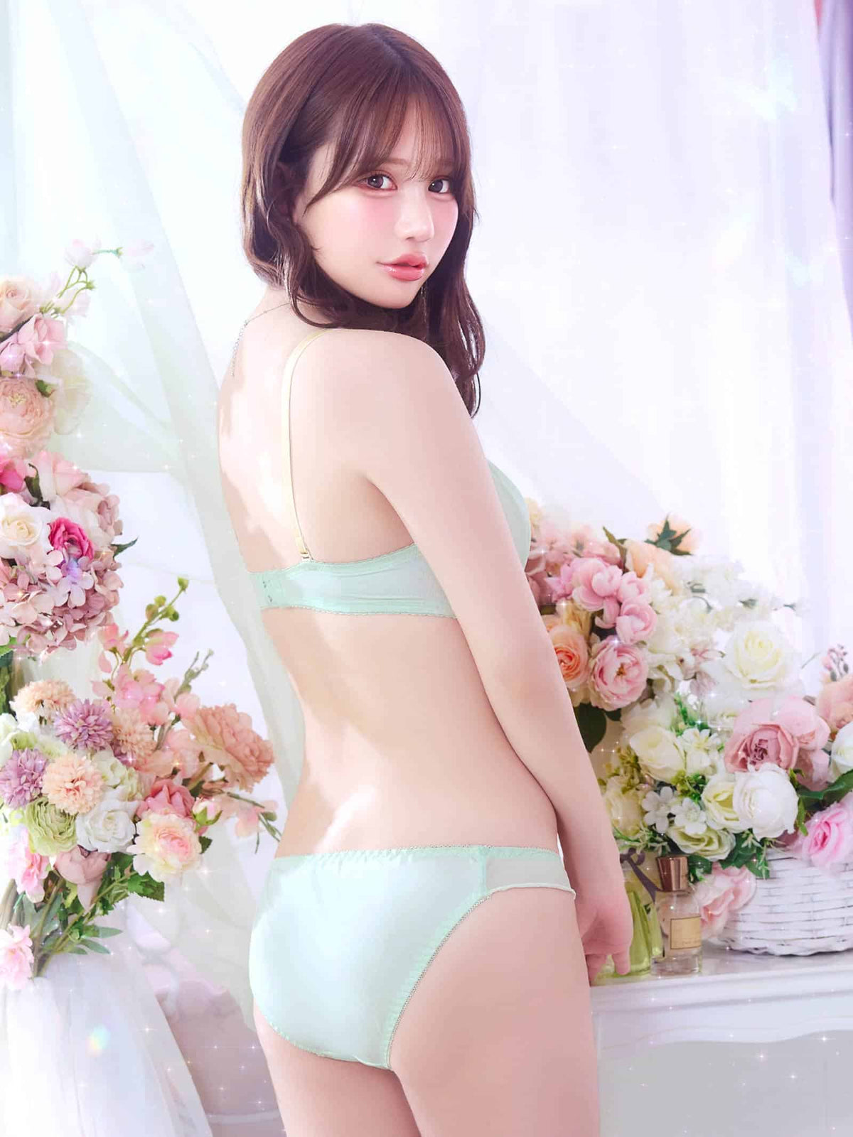 9/21新作!ロマンティックリボンフリルブラジャー&フルバックショーツ