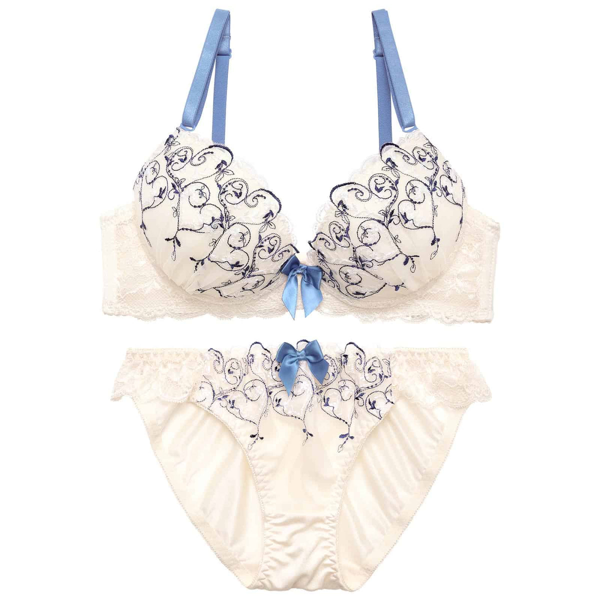 10/7新作!ガーリーハートレースブラジャー&フルバックショーツ