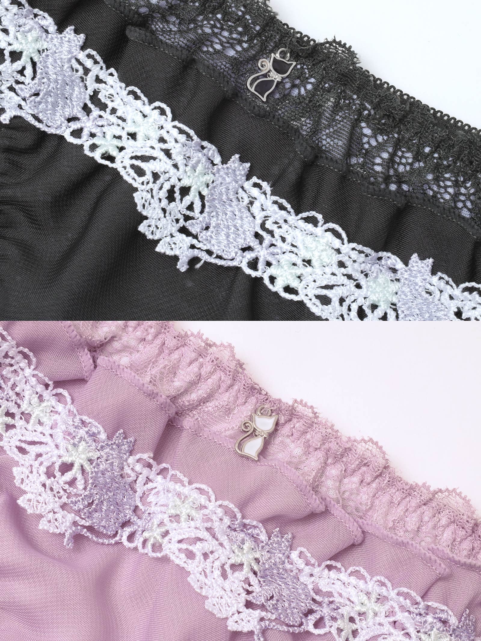 10/21再販!ガーリーキャットフリルブラジャー&フルバックショーツ