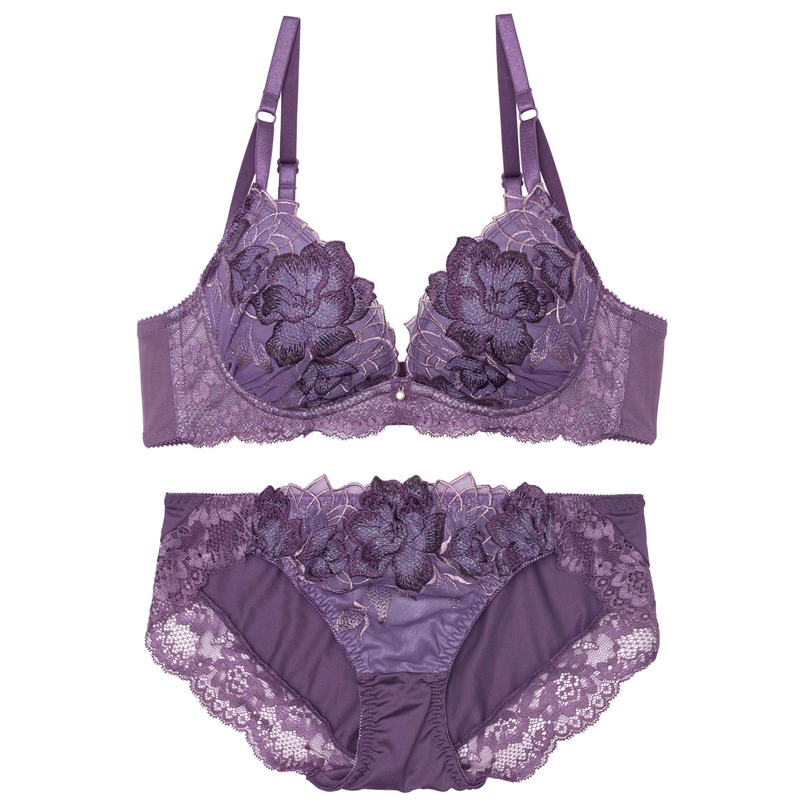 ブリリアントヴェールフラワーブラジャー&フルバックショーツ