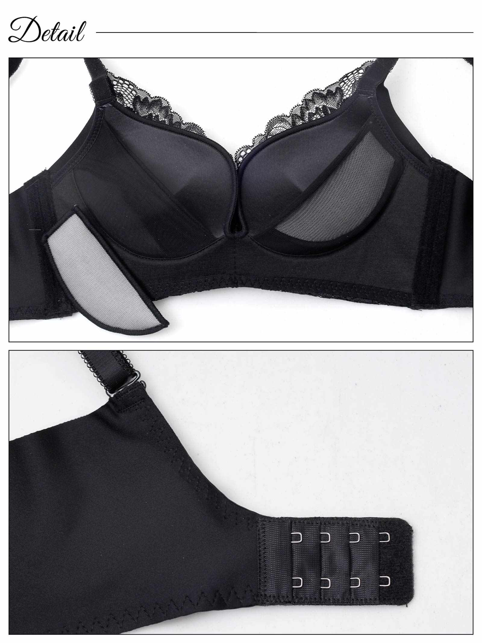 8/18新作!【ノンワイヤー】レーシーグラマラスブラジャー&フルバックショーツ
