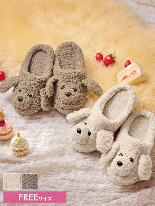 12/8新作!モコモコプードルルームシューズ