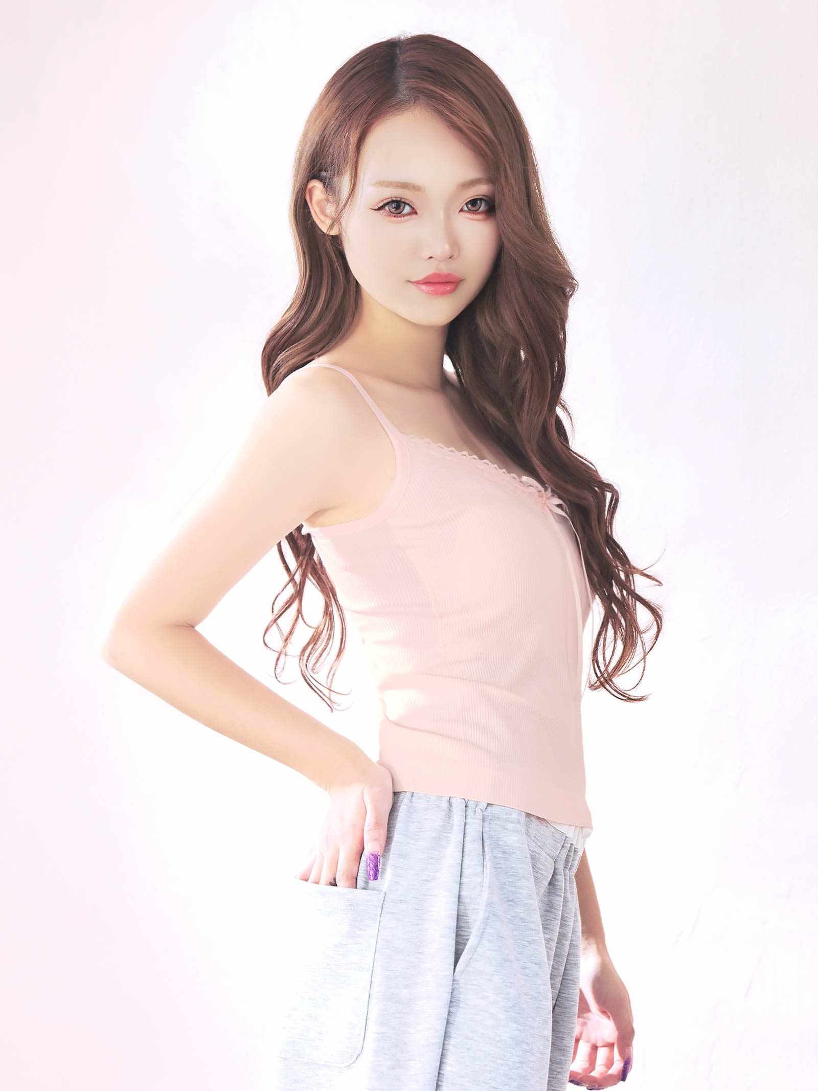 11/24新作!ガーリーレースリボンカップ付きキャミソール