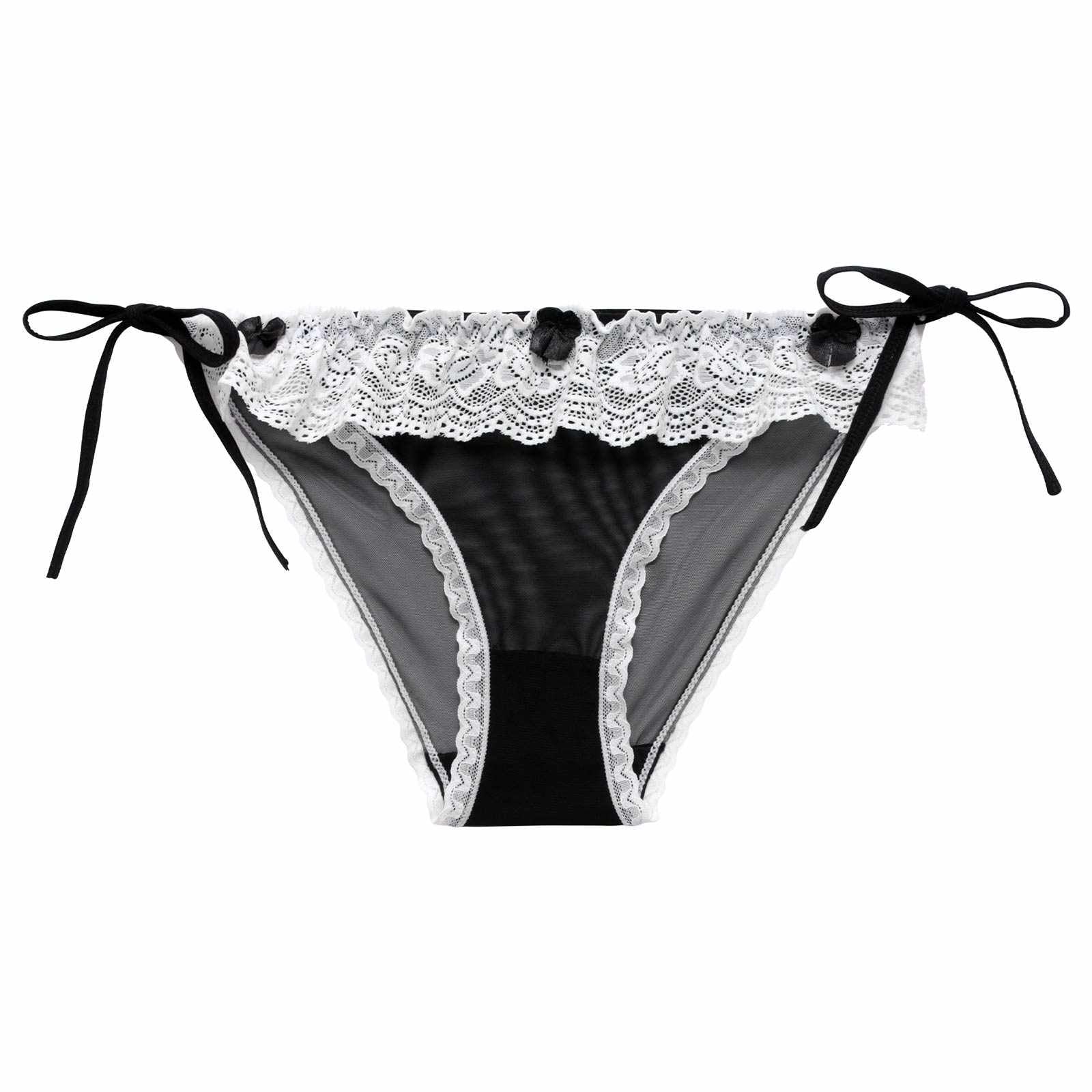 12/24新作!ラブリーフリルリボンサイド紐フルバックショーツ単品