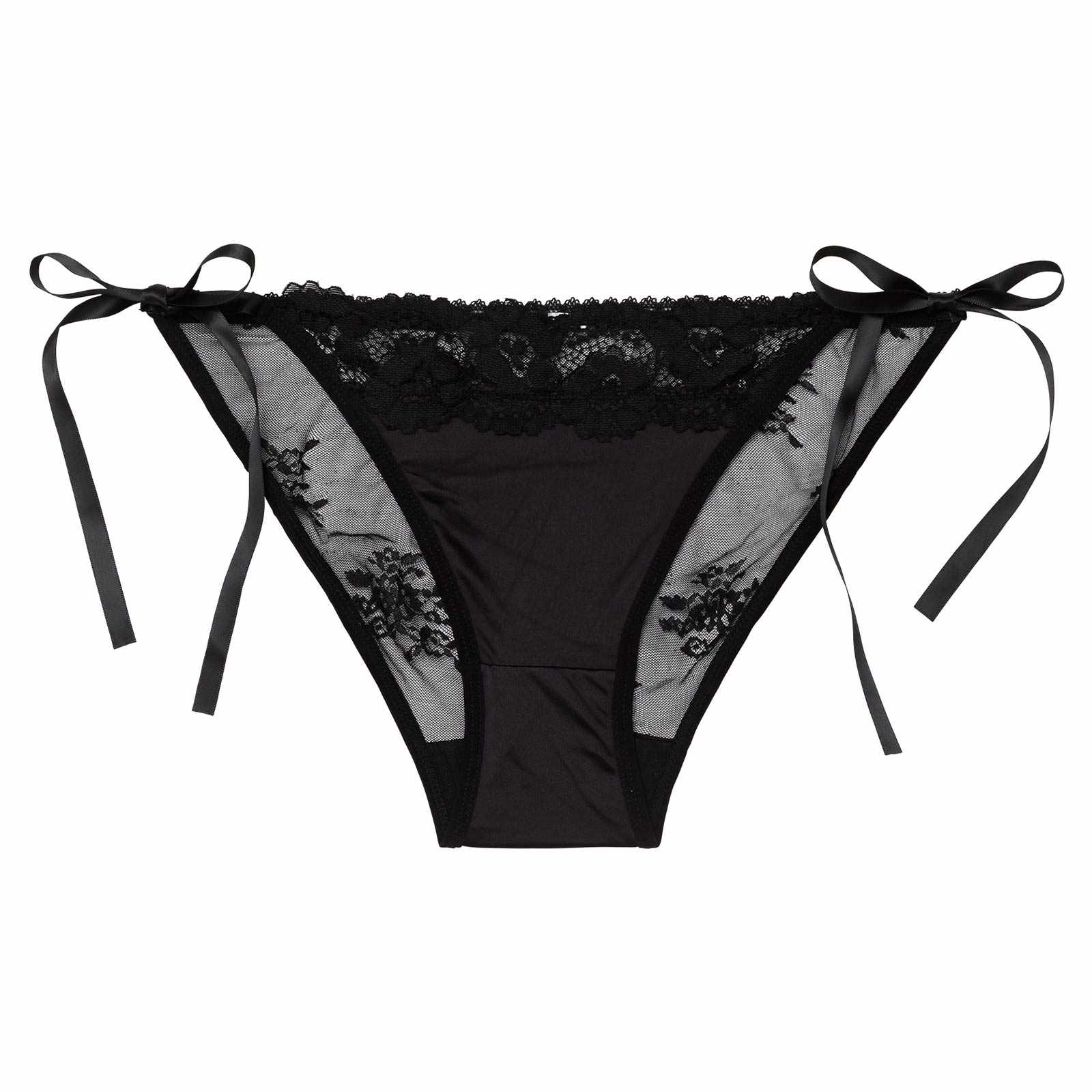 3/4新作!エリシアリボンレースサイド紐フルバックショーツ単品