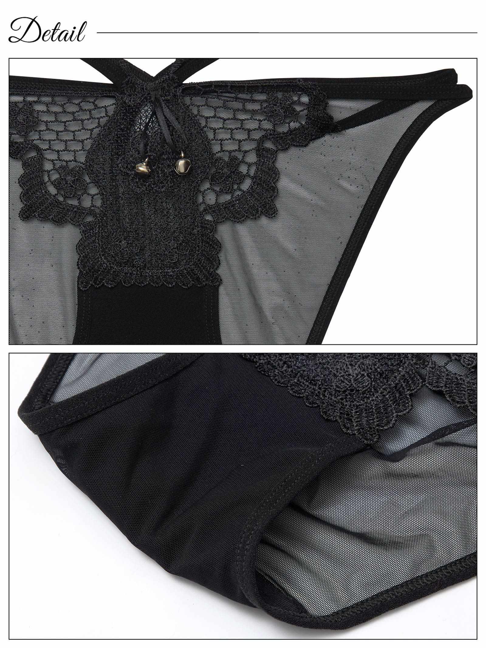 2/6新作!ダブルストリングヌーディレースバック透けフルバックショーツ単品