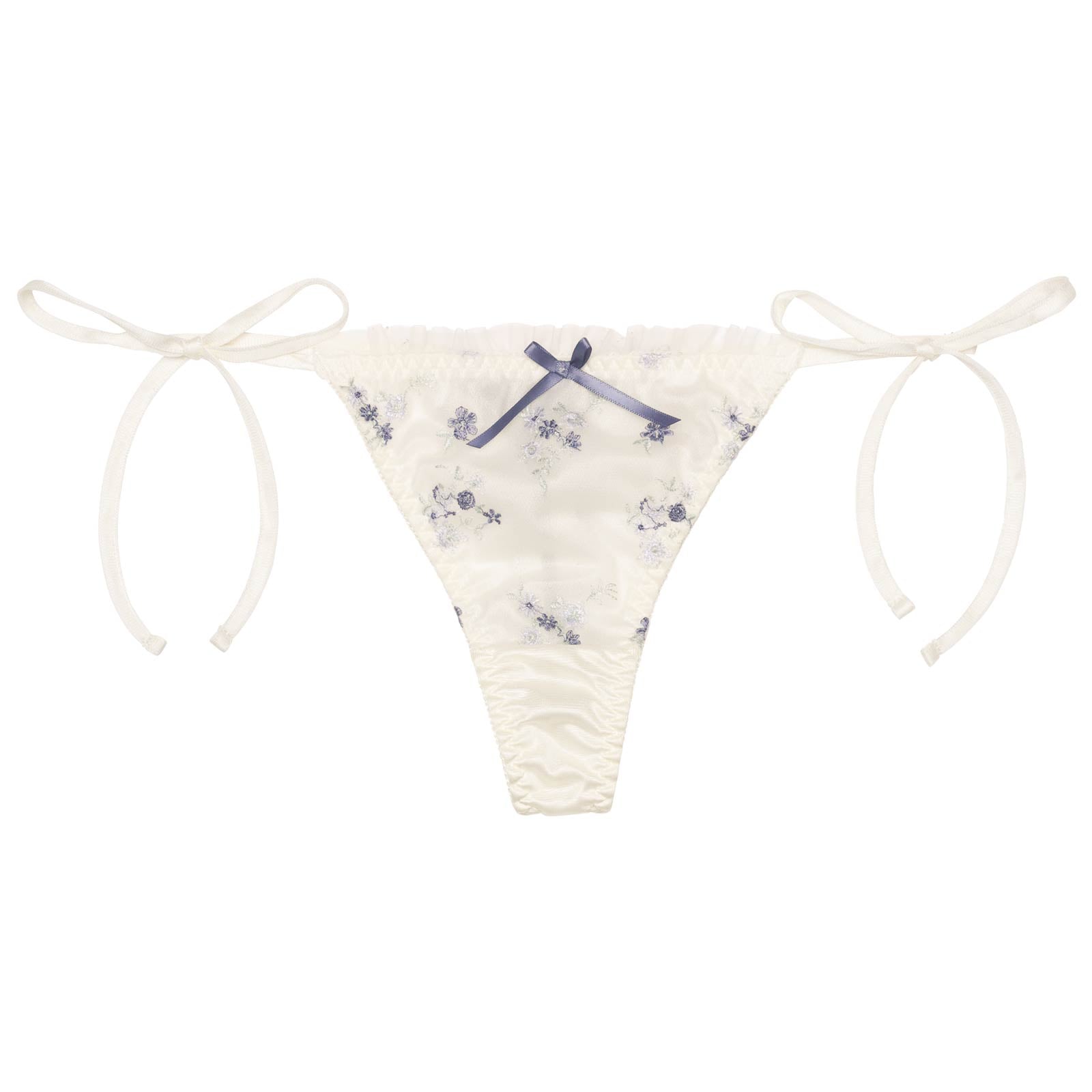 フローラルガーリーフリルサイド紐Tバックショーツ単品[おそろいショーツ]