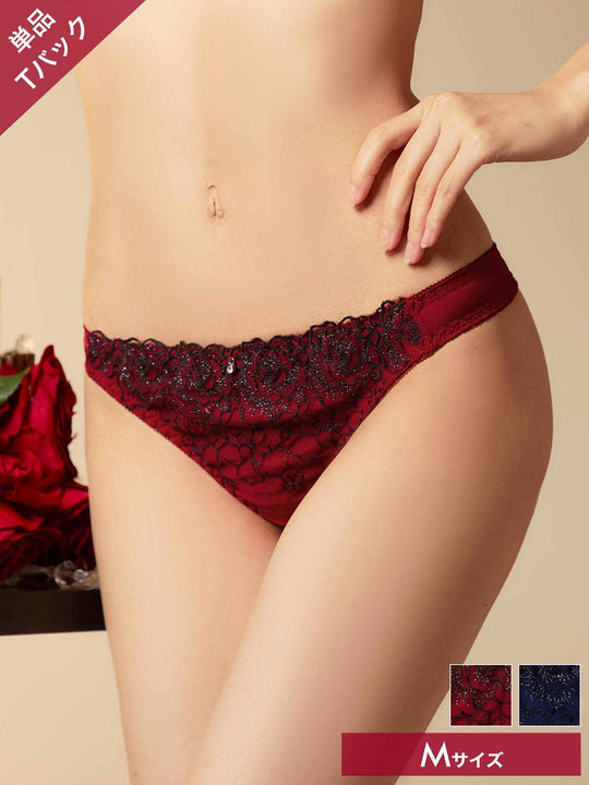 シャイニーダークフラワーTバックショーツ単品