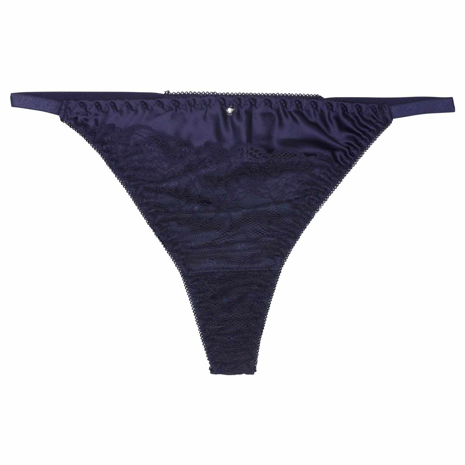 レースサテンストリングバック透けTバックショーツ単品