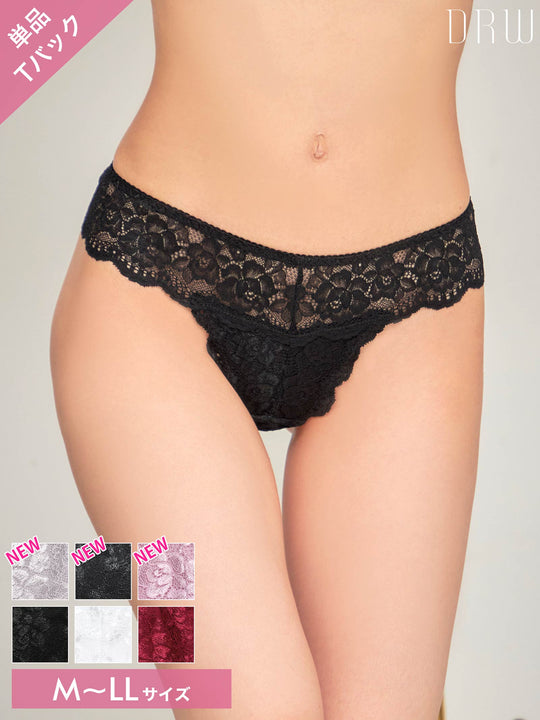 カシュクールスカラップレースバック透けTバックショーツ単品