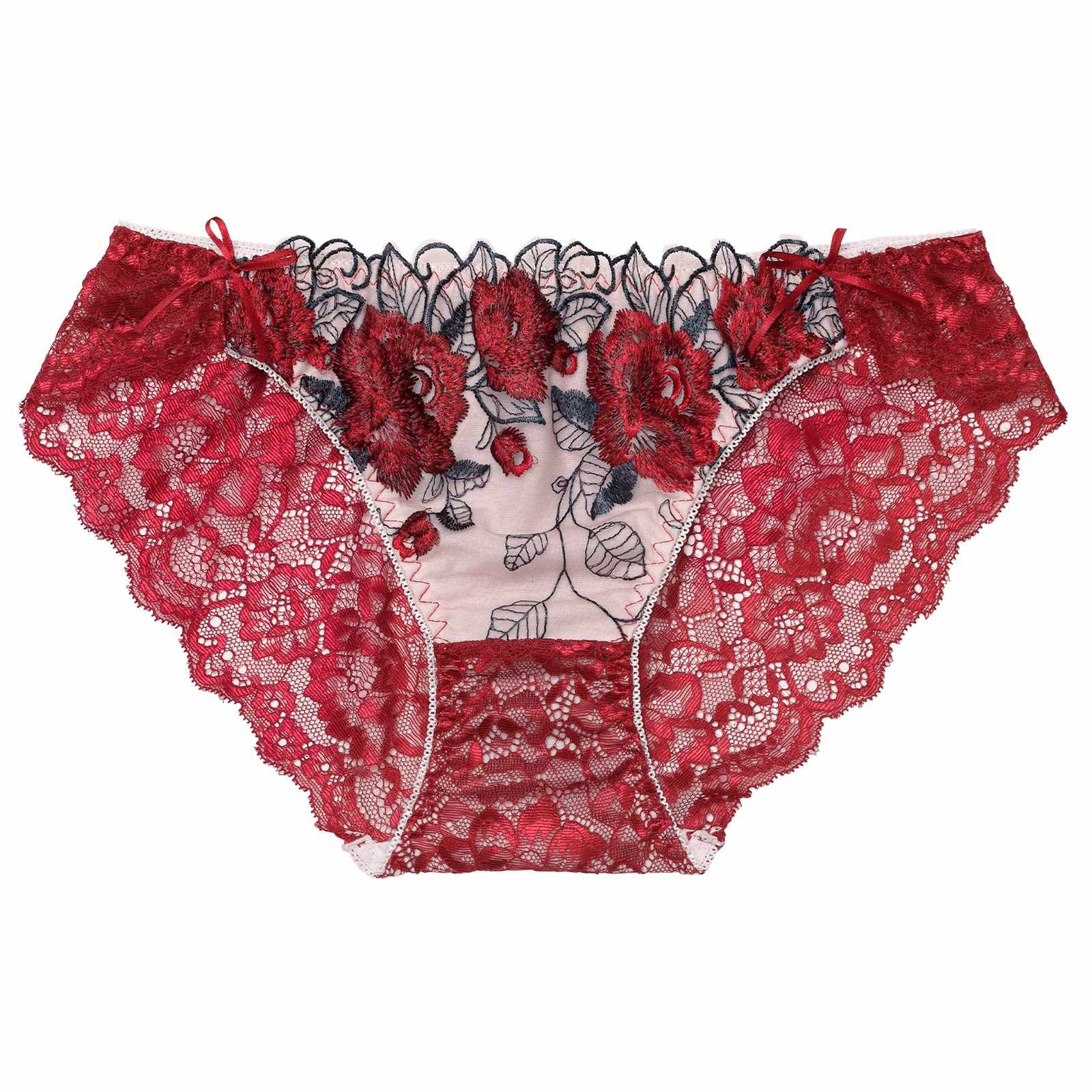 3/16再販!ゴージャスフラワーパールバック透けフルバックショーツ単品[おそろいショーツ]